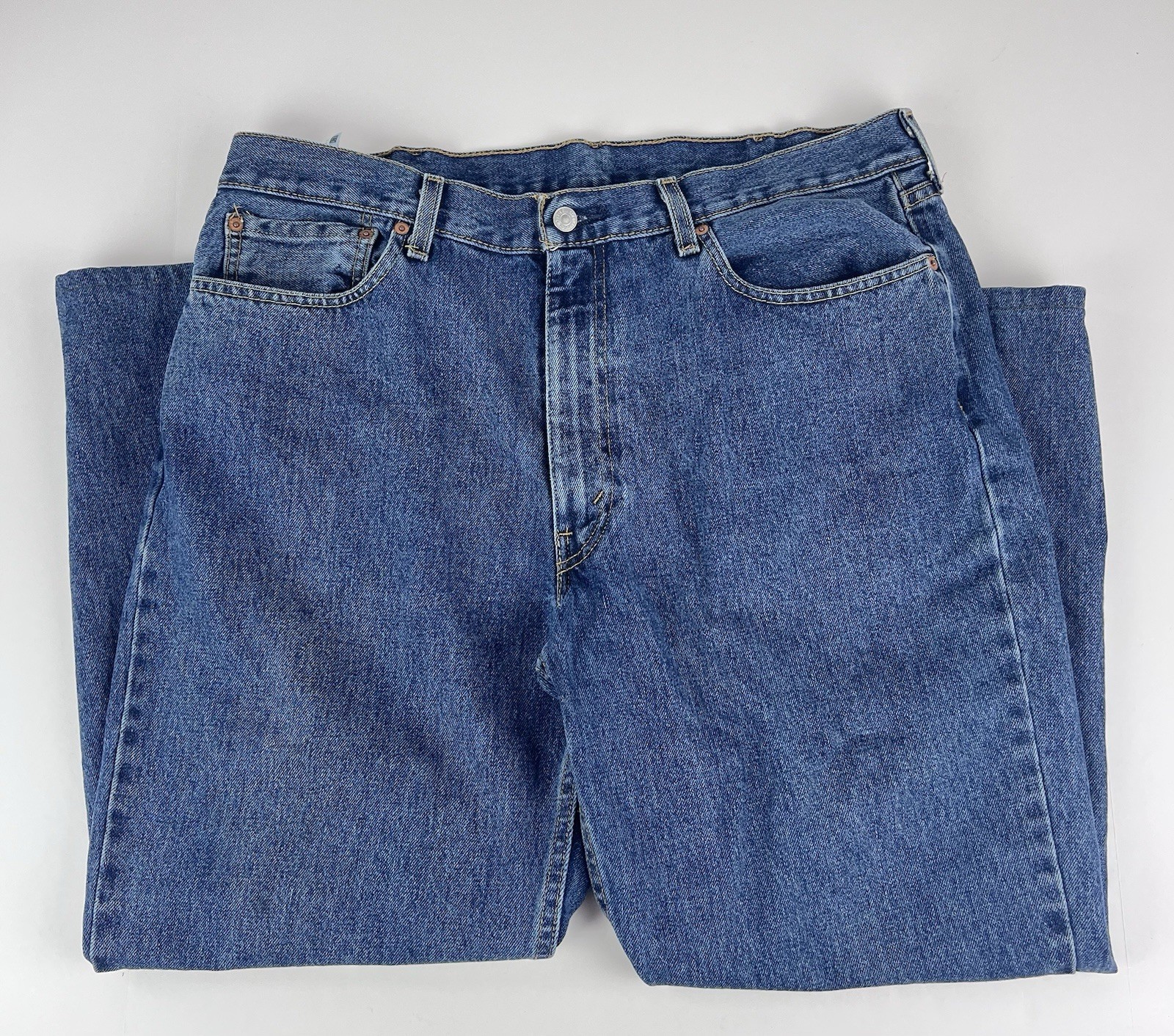Levis 550 Jeans Mens 38 x 29 (38 x 27) Blue Denim Relaxed Fit Casual Altered