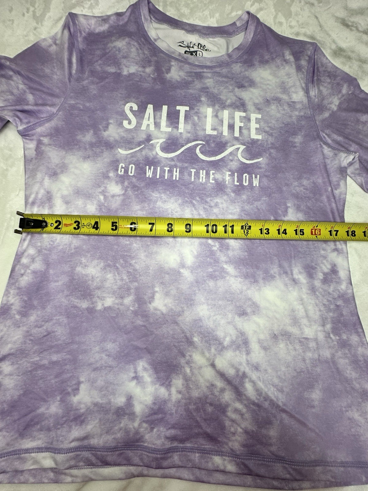 Salt Life SLX Performance Long Sleeve Shirt Womens L Purple Tie Dye NWT