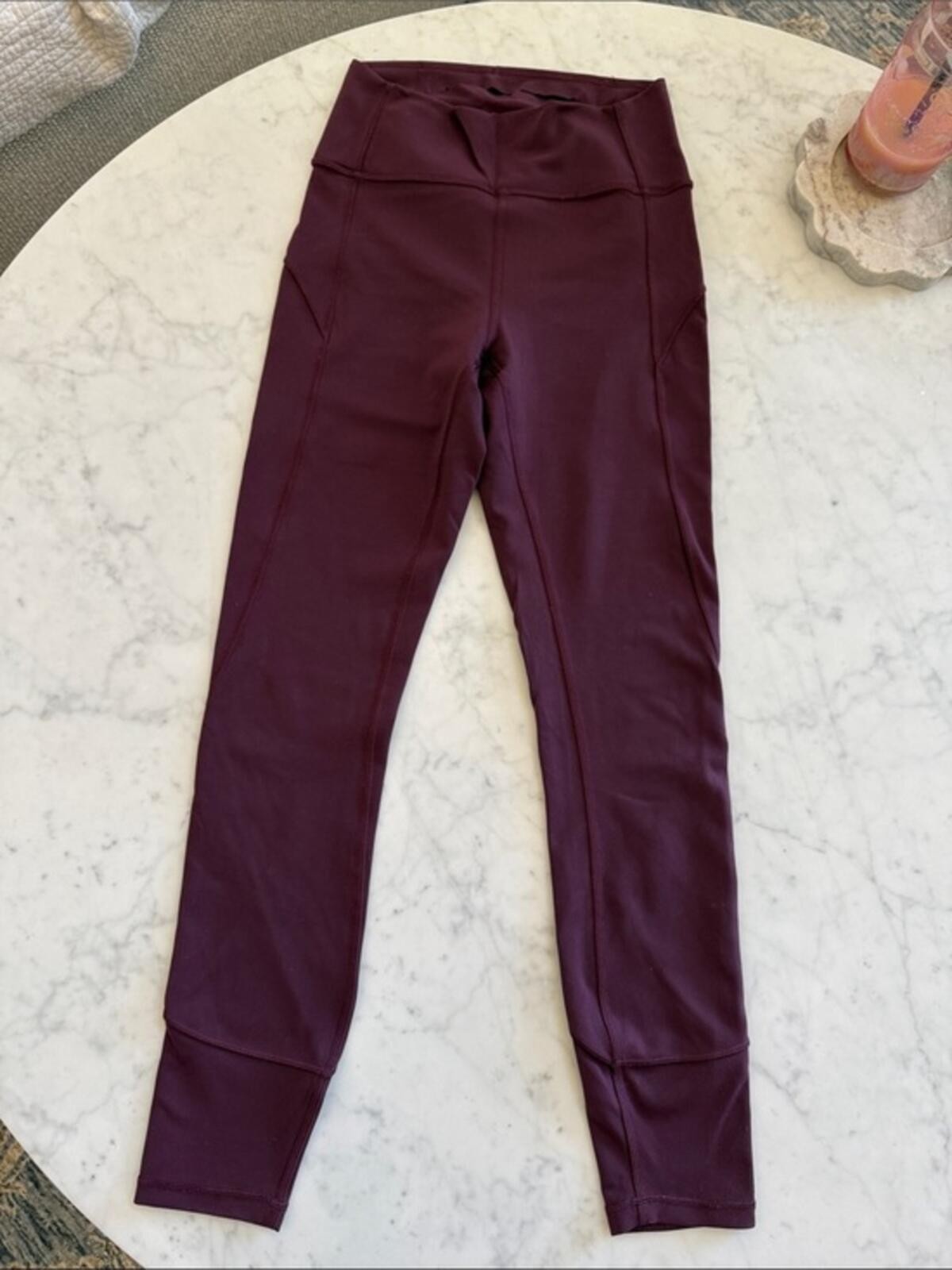 Lululemon In Movement Tight 25” Everlux Garnet Leggings Size 4 EUC
