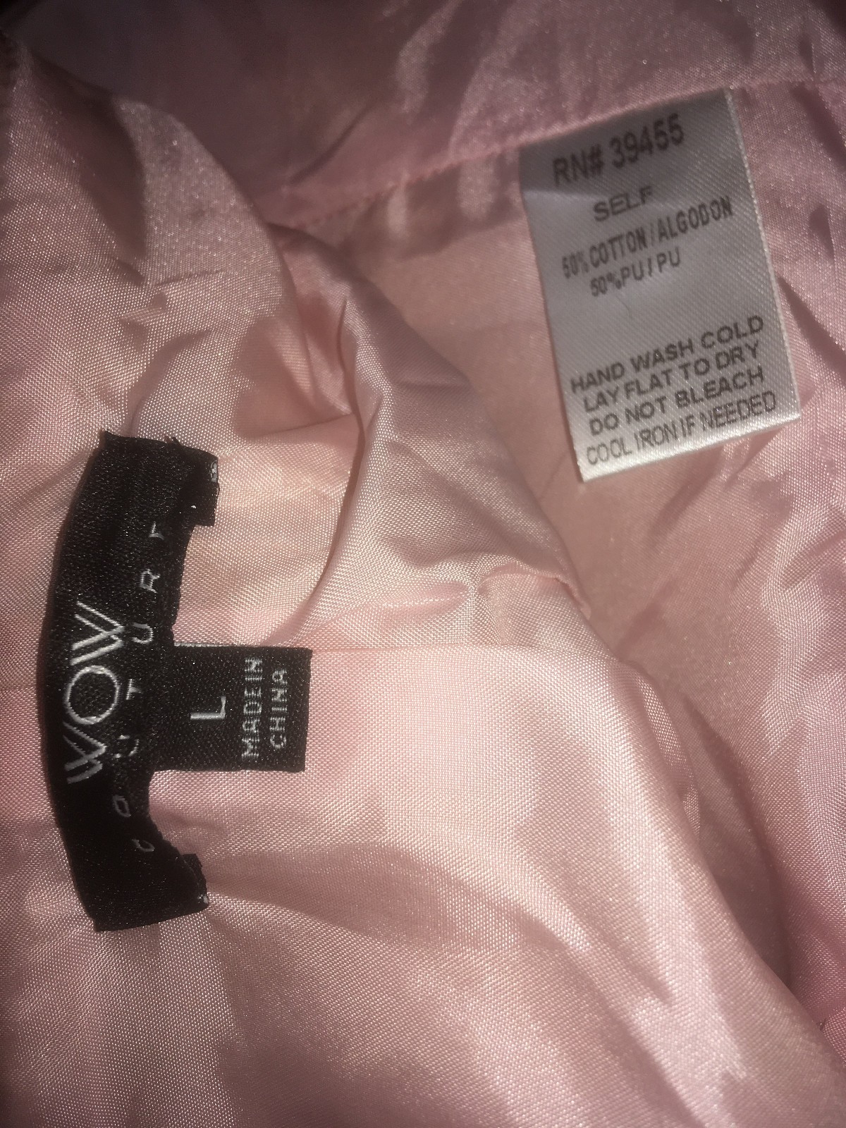 WOW Couture Faux Leather Off the shoulder biker jacket Pink , zip belt Size LRG