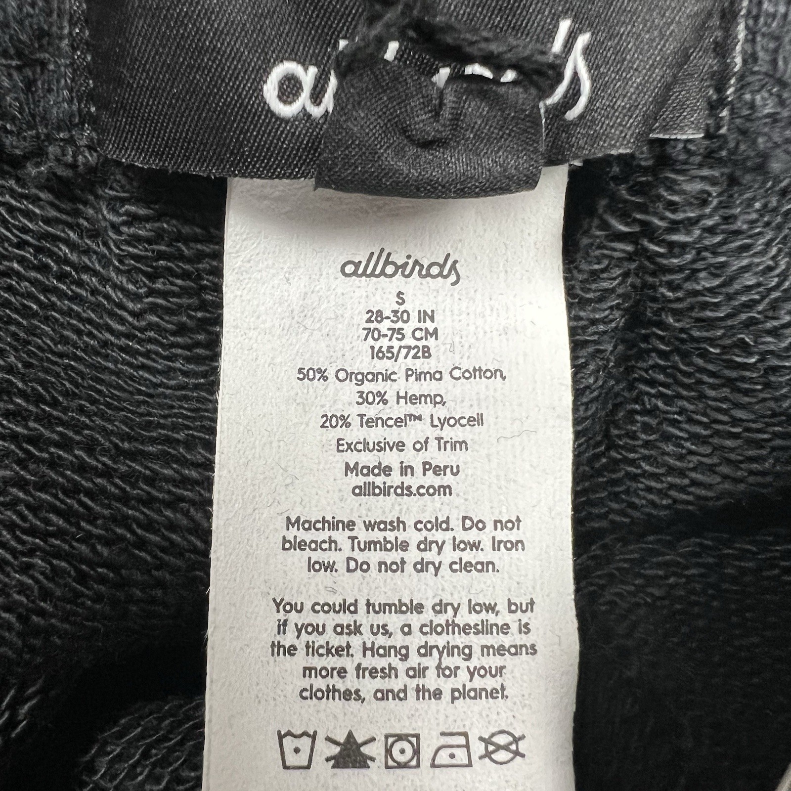NEW Allbirds R&R Black Sweat Shorts Lounge Drawstring Pockets Casual Size S