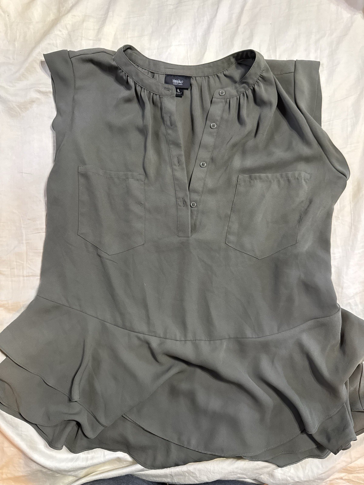 Green Messino Sleeveless Blouse