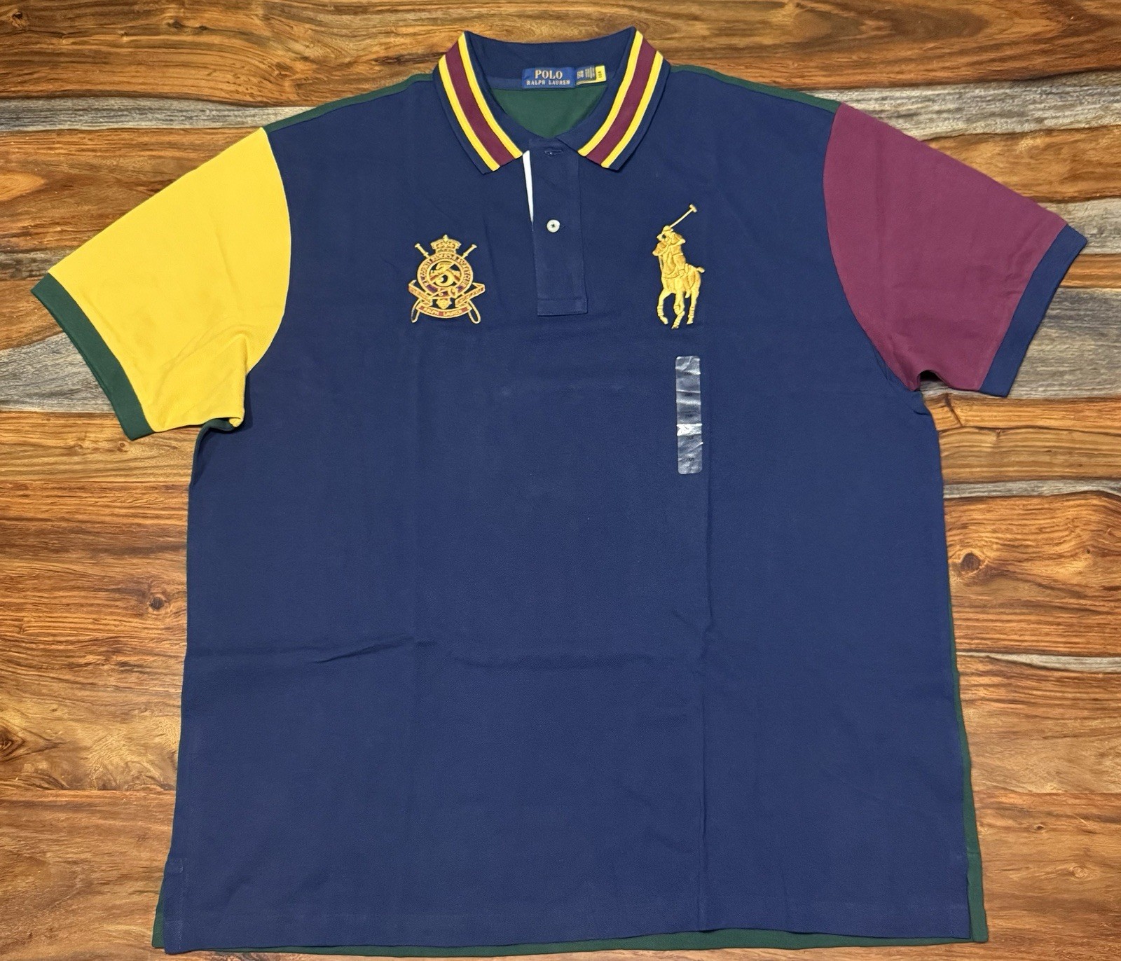 Ralph Lauren Colorblock Crest Mesh Shirt Big & Tall Men’s Size 3XLT