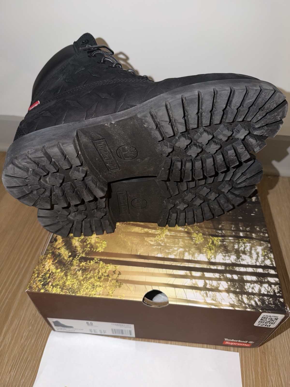 Timberland 6″ Premium Waterproof Boot Supreme Diamond Plate Black Size 8.5