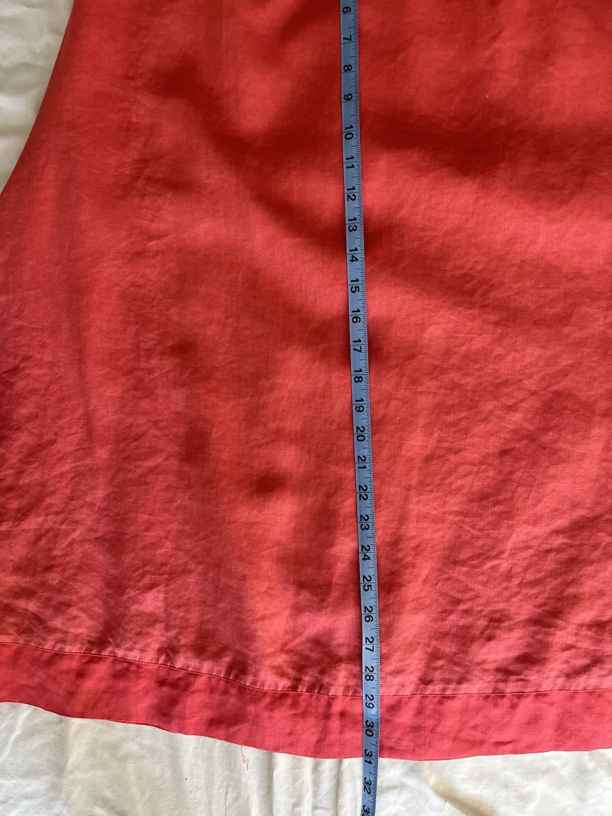 Lined 100% Linen Coral Or Mellon Pink A-line Skirt Size M
