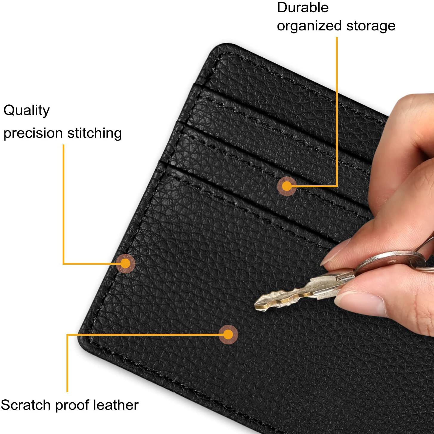 Slim Minimalist Front Pocket Wallet,RFID Blocking Credit Card Holder ID Window