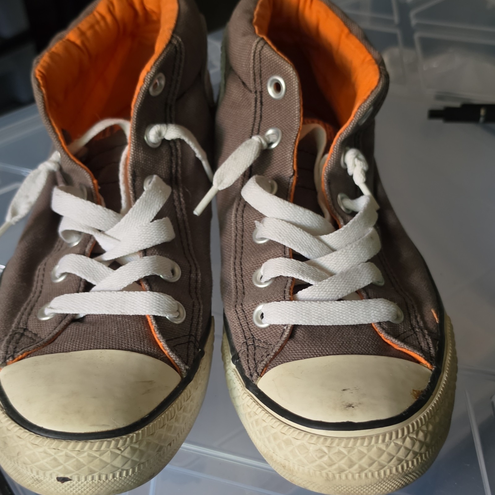 Converse Chuck Taylor All Star Men’s High Top Lace-Up Sneakers Gray/Orange/White