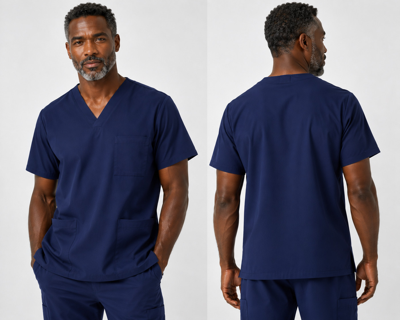 Men’s Medical Scrub Top V-Neck Uniform Multiple Colors Available Sizes S-5XL
