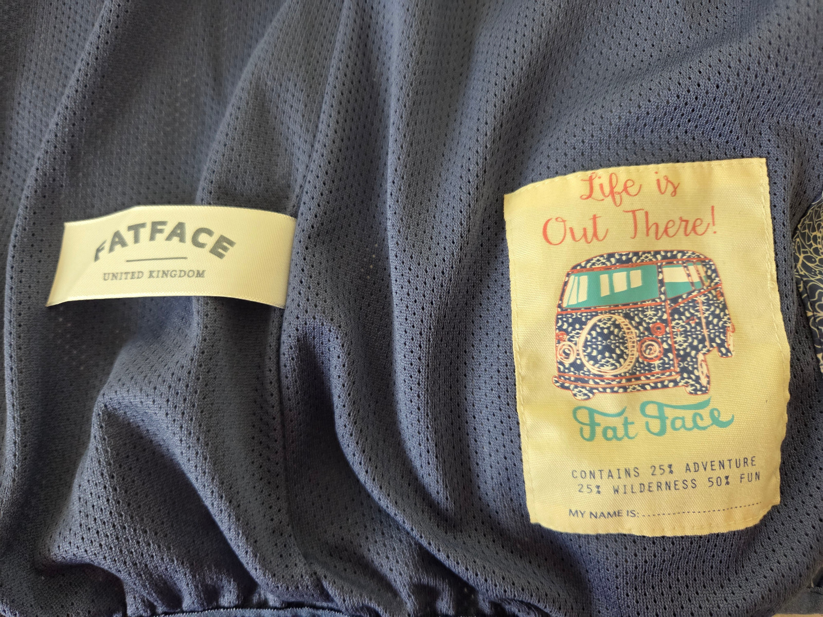 GUC Girl’s Size 10-11 FATFACE United Kingdom Blue/White Lightweight Jacket Coat
