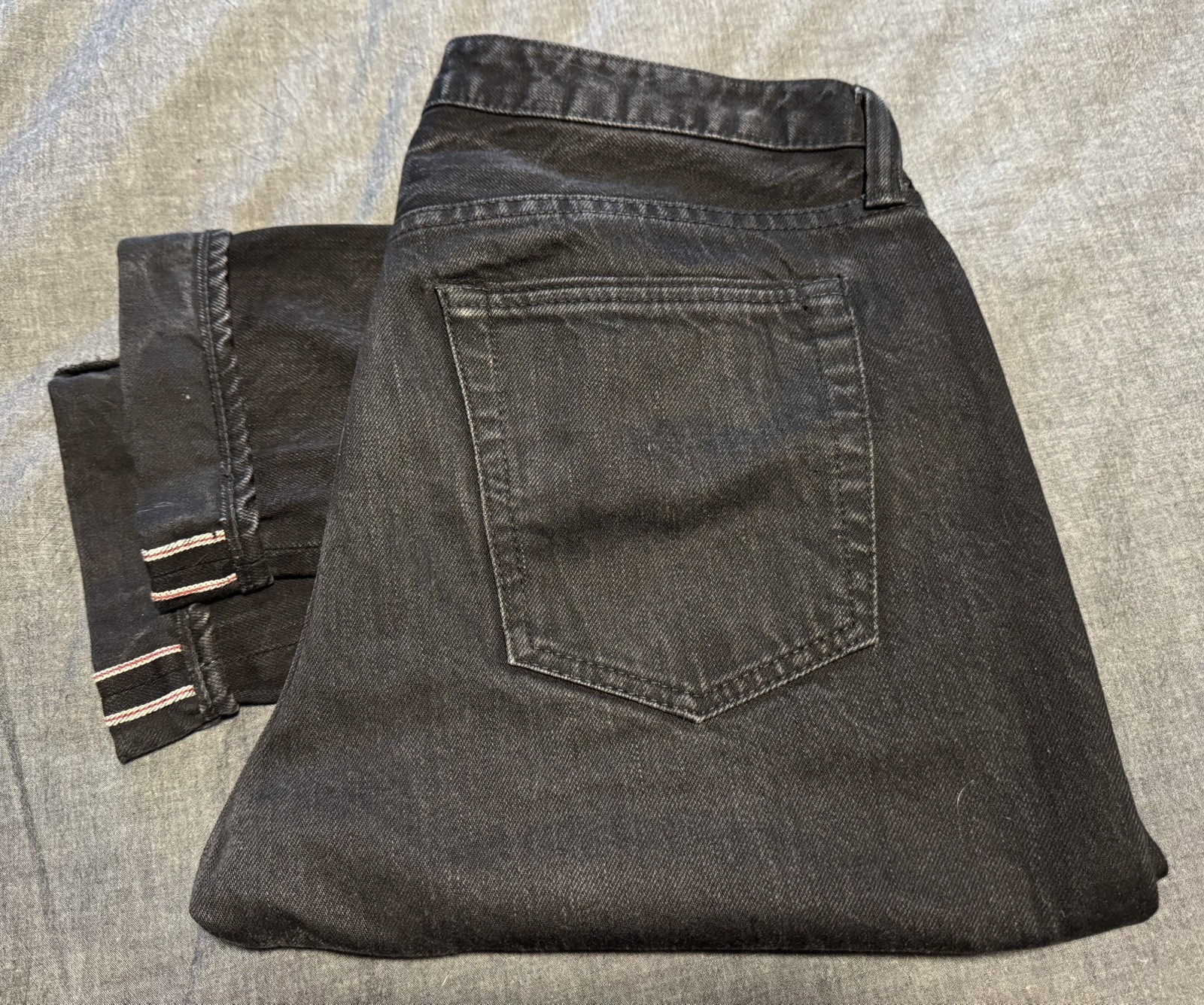 THE FLAT HEAD FN-PA-DB001 12.5oz Black Selvedge Denim (33″x29″)