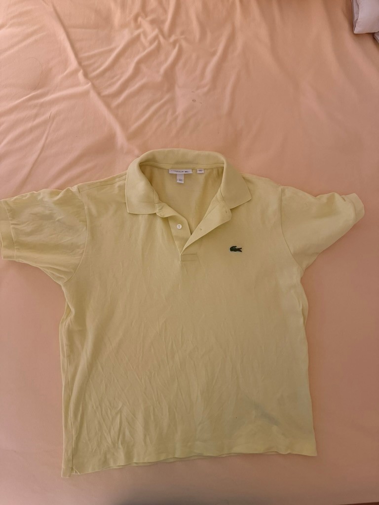 Lacoste polo shirt men medium yellow