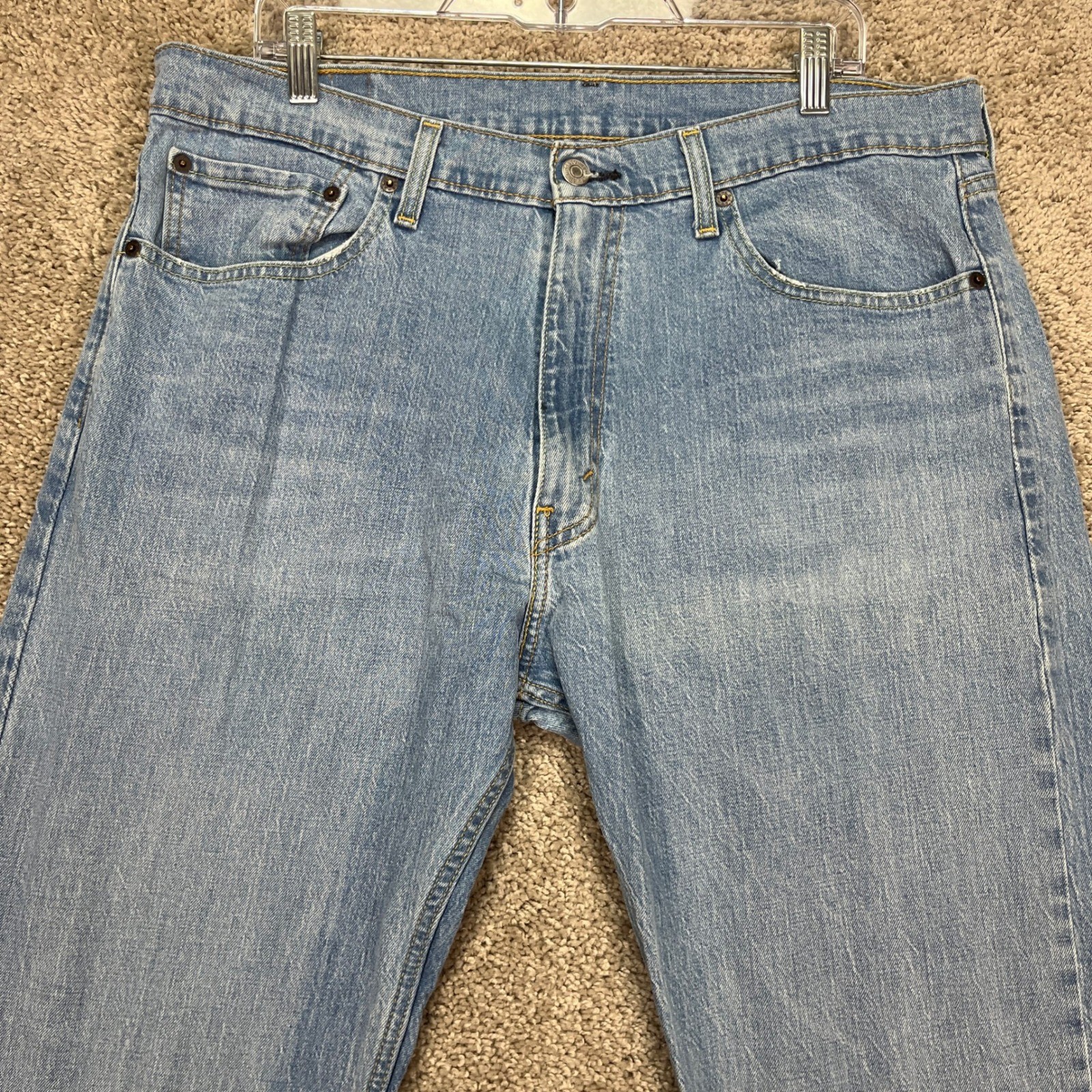 Levi Strauss 505 Jeans Mens W36 L34 Light Wash Straight Fit Denim Pants