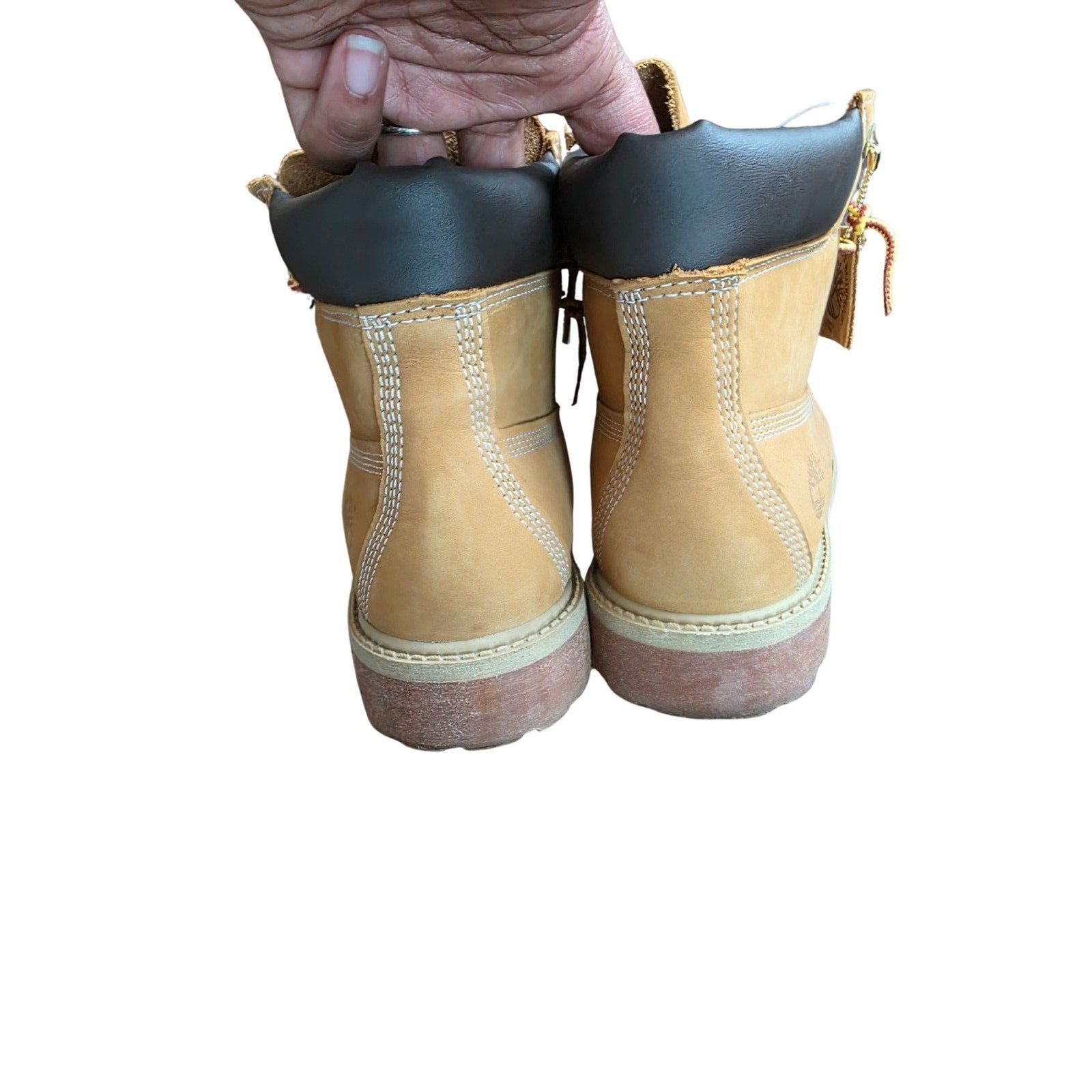 Timberland 6 Inch Premium Waterproof Boot Wheat Nubuck Leather Junior 7M