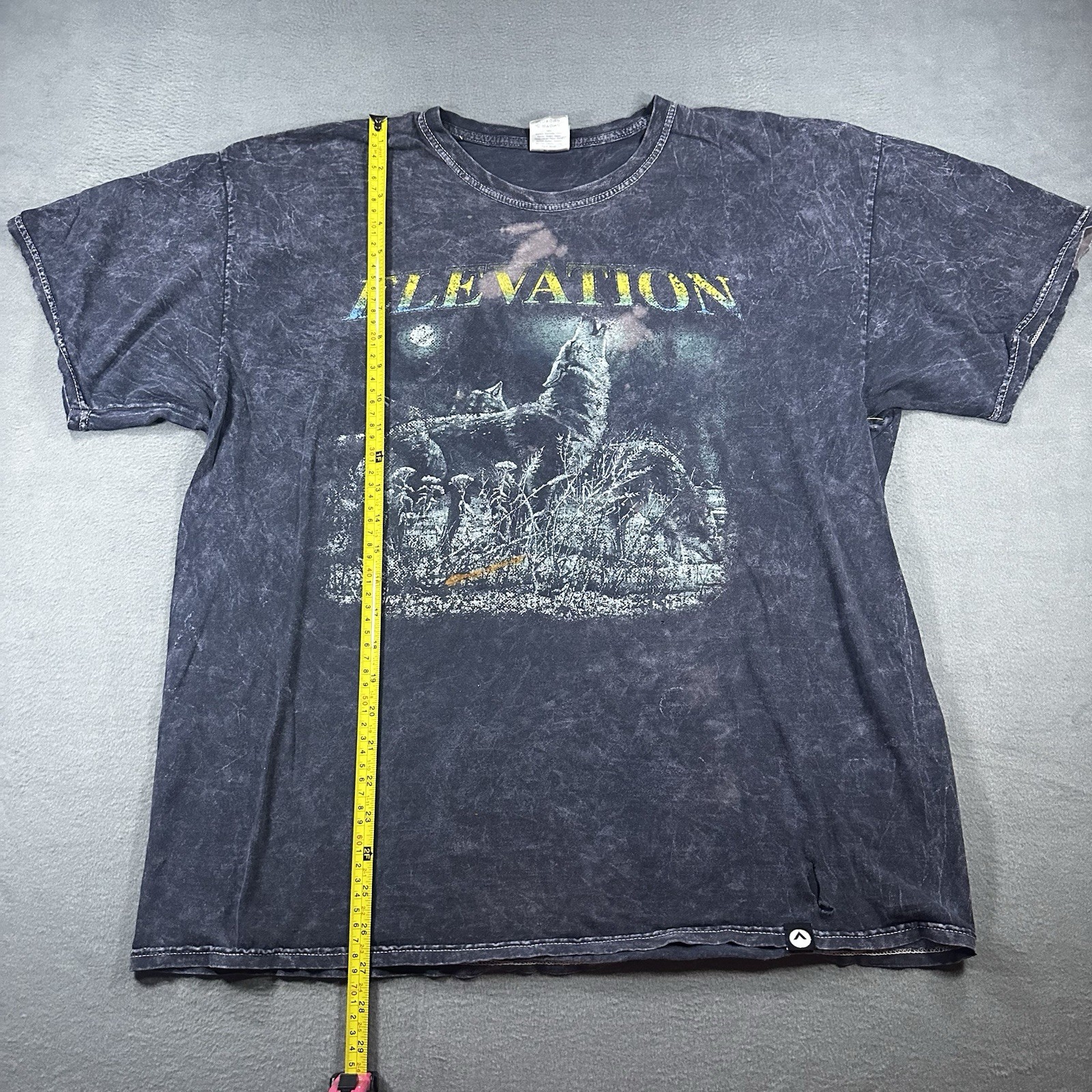 Colortone Mens Large Gray Wolf Howling Elevation T Shirt