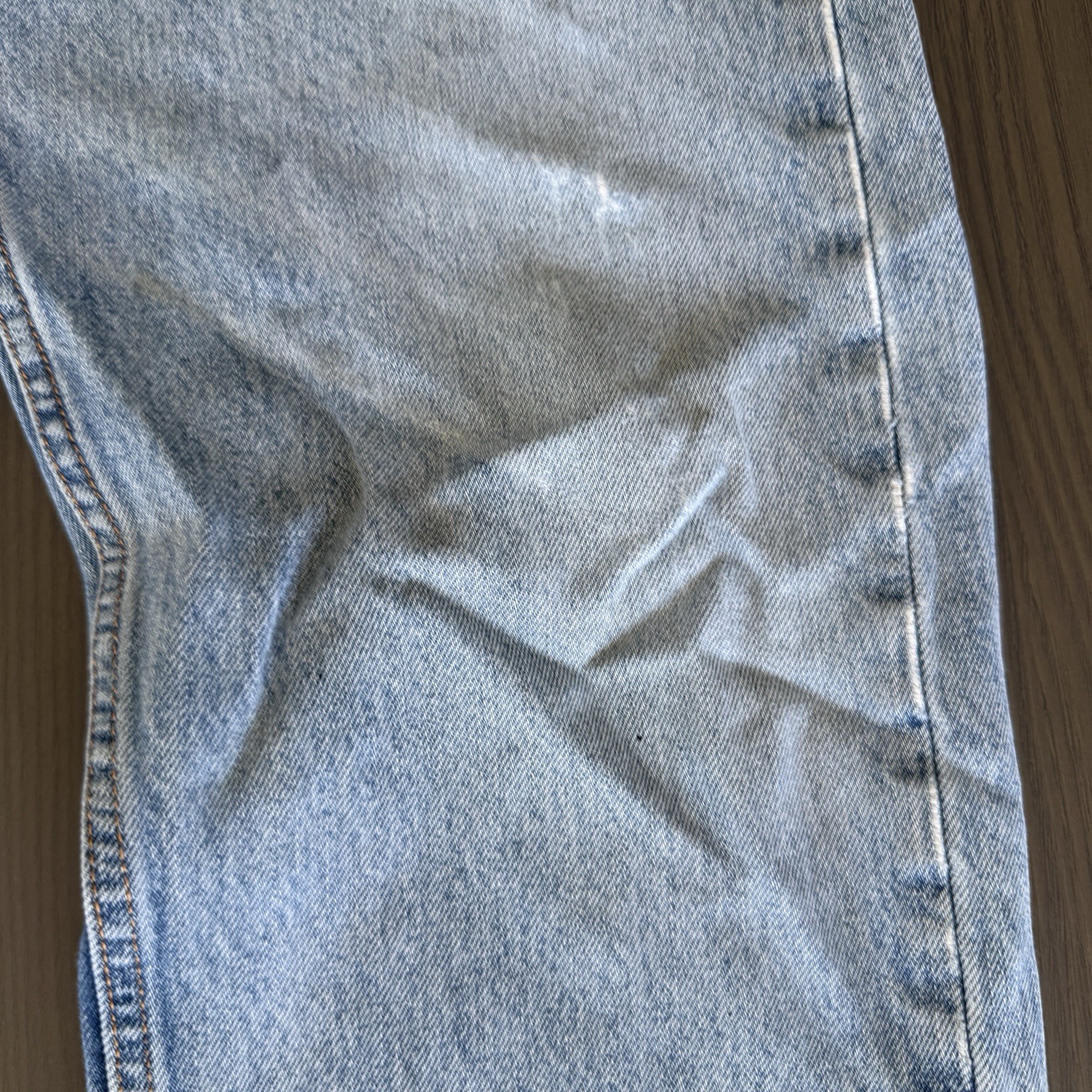Levis 505 Straight Leg Relaxed Fit Jeans Mens 33×30 Blue Grunge Distressed Denim