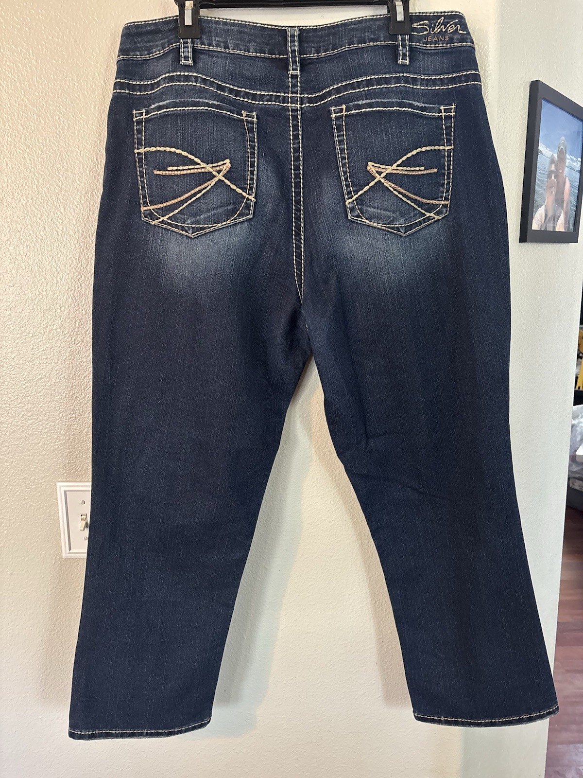 Silver Jeans Co Suki Capri Plus Size 20 Curvy Mid Rise Dark Wash L9996SAF334