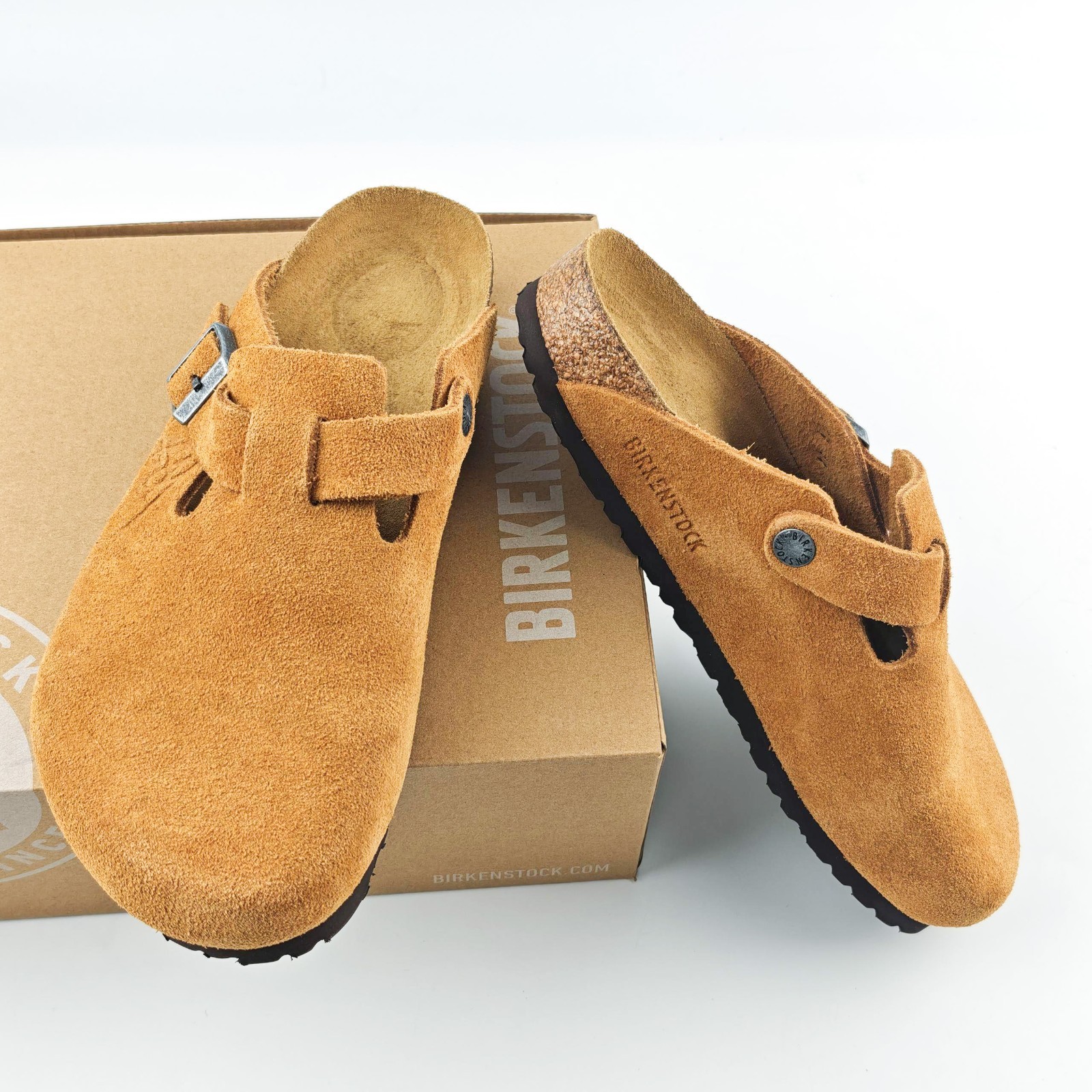 Birkenstock Boston X Stussy Suede Footbed Clog Caramel Women’s and Men’s Shoes