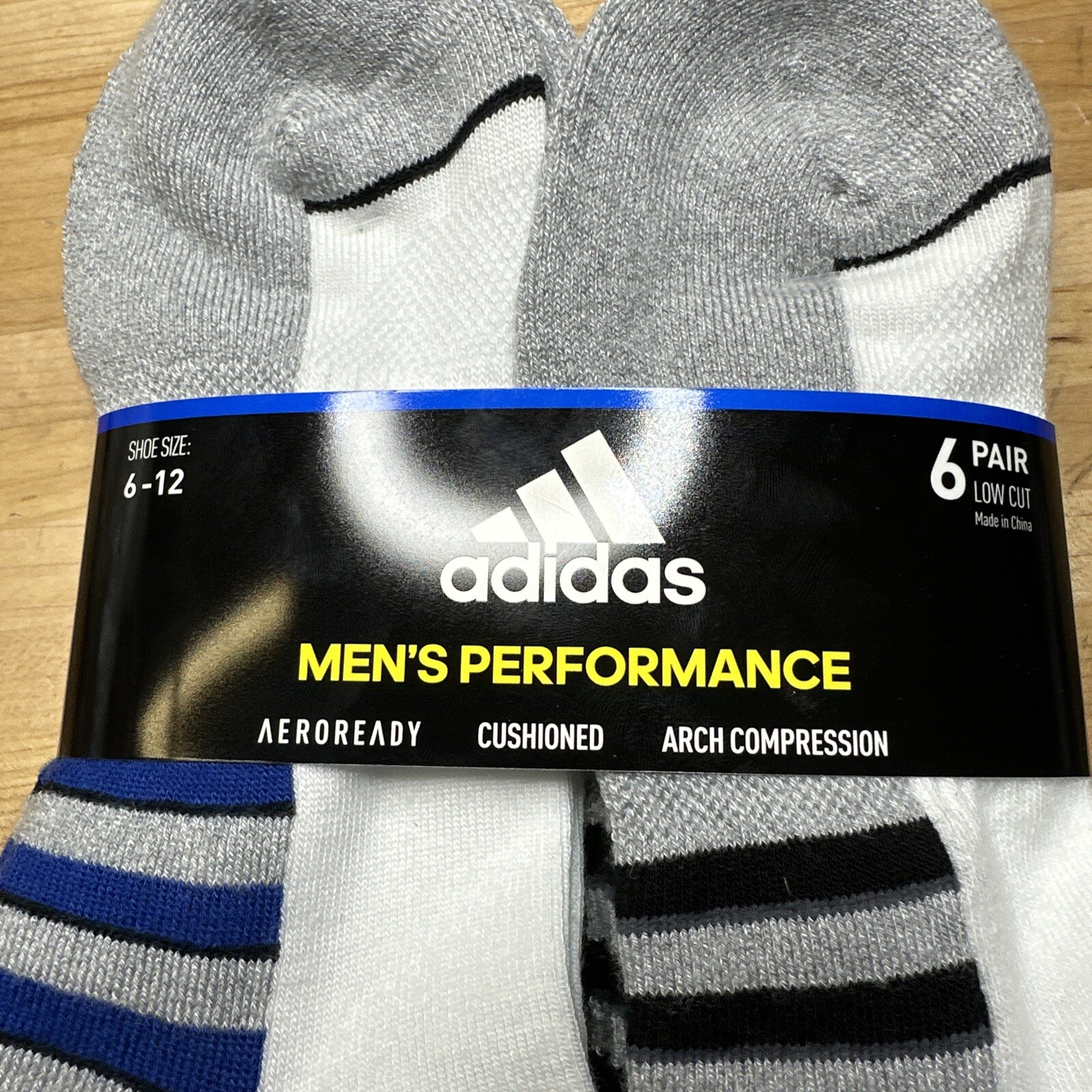 6 Pairs Adidas Men’s Cushioned Low Cut Ankle Socks White 6-12 NEW