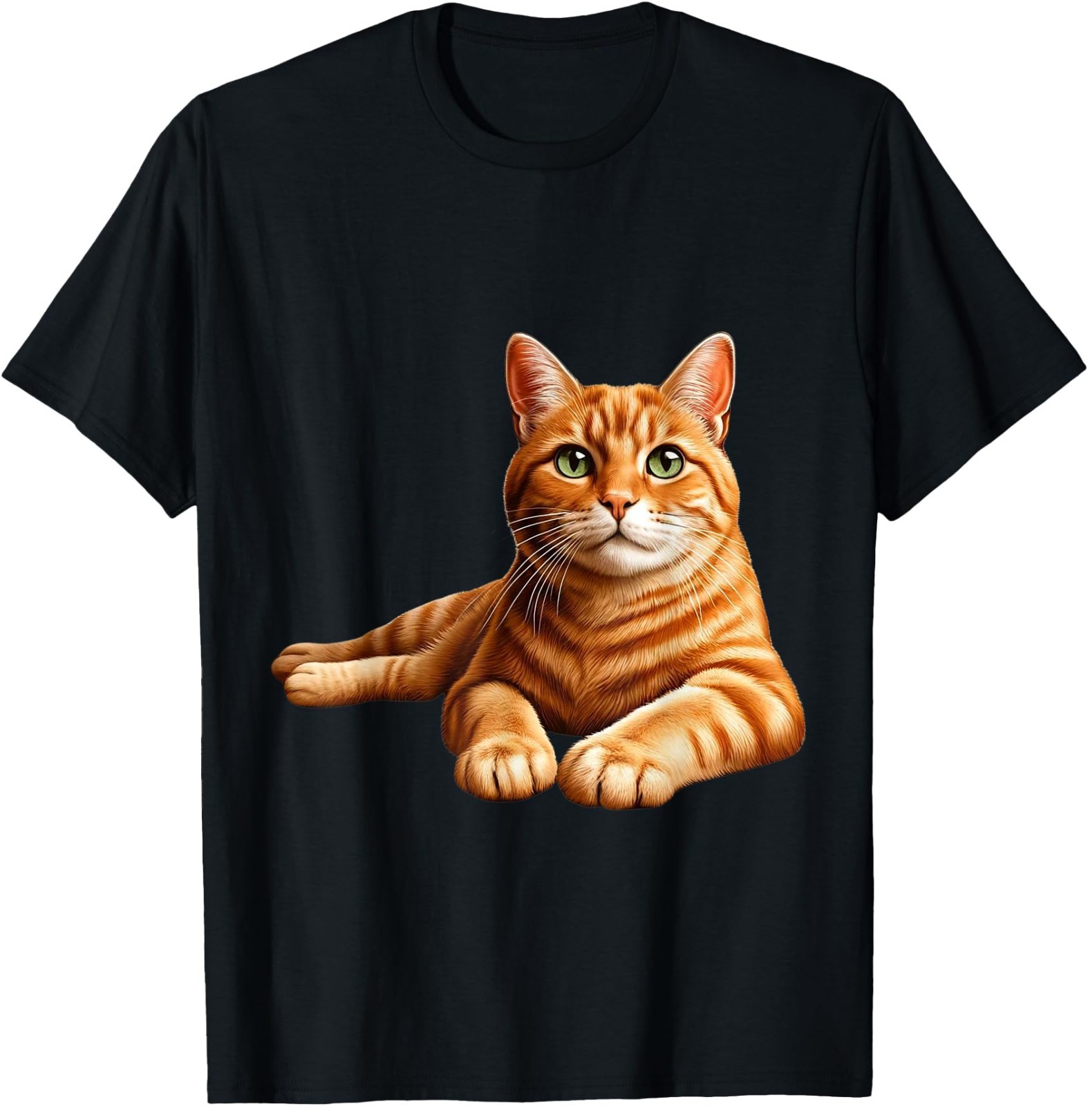Realistic Orange Tabby Cat Cute Pet Portrait T-Shirt for Men
