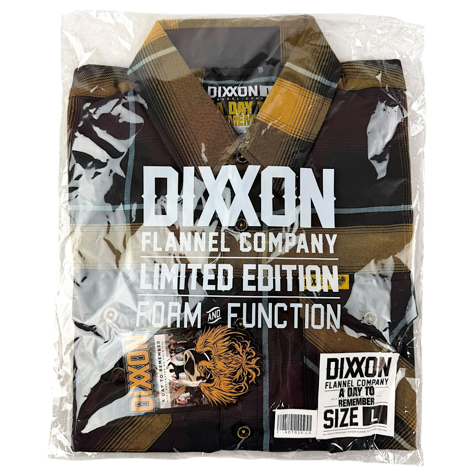 DIXXON Flannel x A Day To Remember ADTR Men’s LARGE Plaid Band Button Shirt