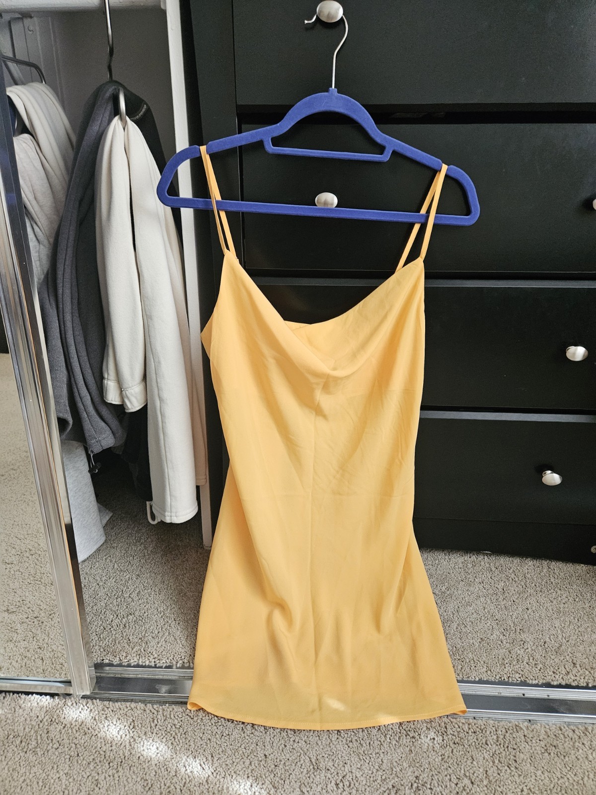 Forever 21 Cowl Neck Yellow Mini Dress (size M)