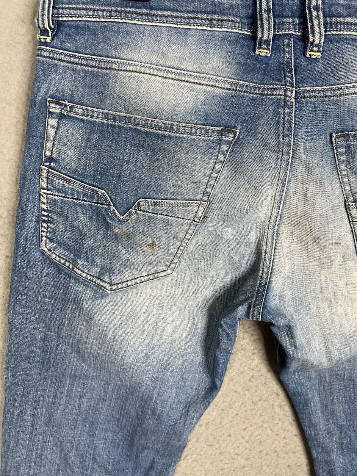 Diesel Jeans Mens 38×32 Blue Larkee Denim Pant Relaxed Light Wash