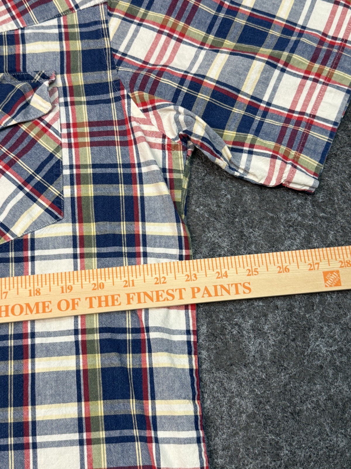 Rustler by Wrangler Shirt Mens 2 XL Western Cowboy Pearl Snap Plaid Short Sleeve