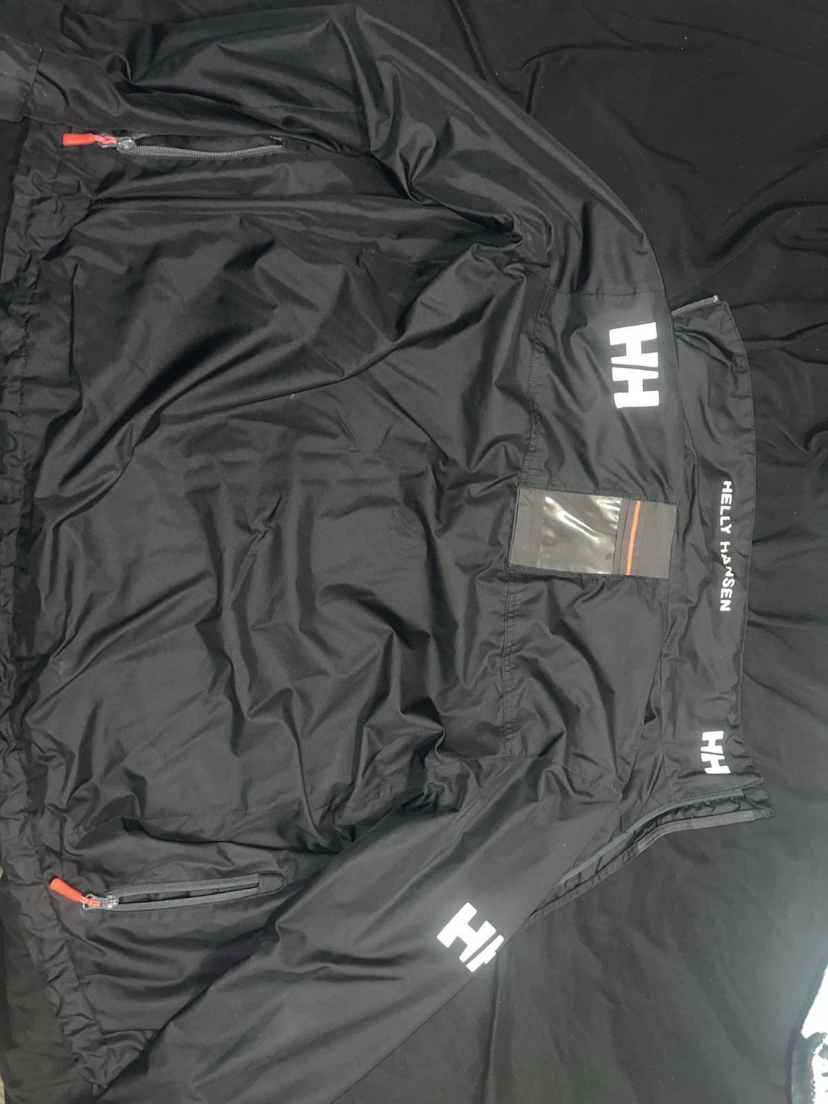 Helly Hansen Men’s Black Full Zip Jacket, Stand-Up Collar, Size S