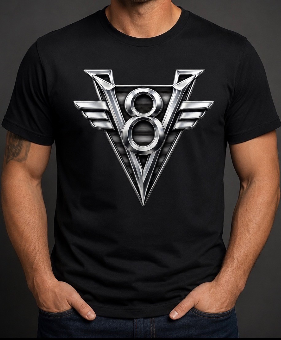 Classic Car V8 Hotrod V8 Unisex Gildan 5000 Heavy Cotton Tshirt