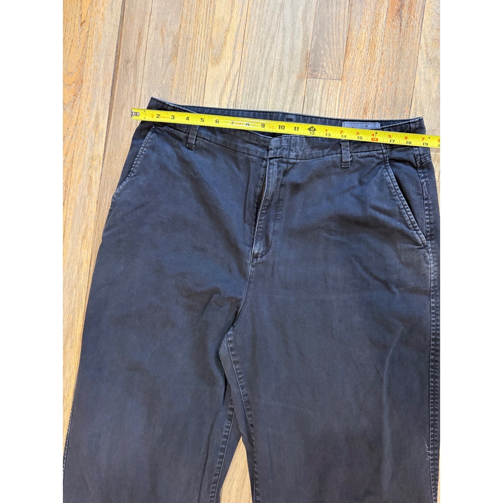 Gap Loose Khaki Wide Leg Pants Women’s Size 16 Black Faded Wash