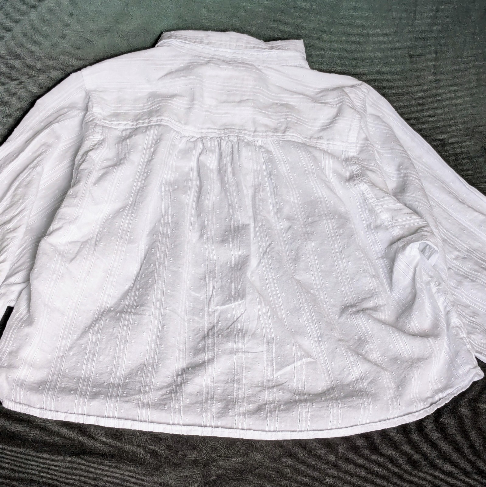 American Eagle White Lace Blouse Women M Boho Cottagecore Victorian Peasant Top