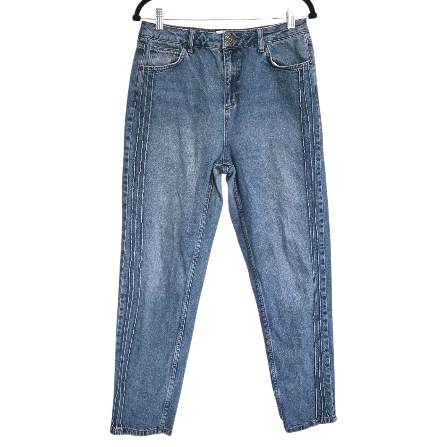 BDG Urban Outfitters Pintuck Mom Jeans Blue High Waisted 34 for 31″ Waist