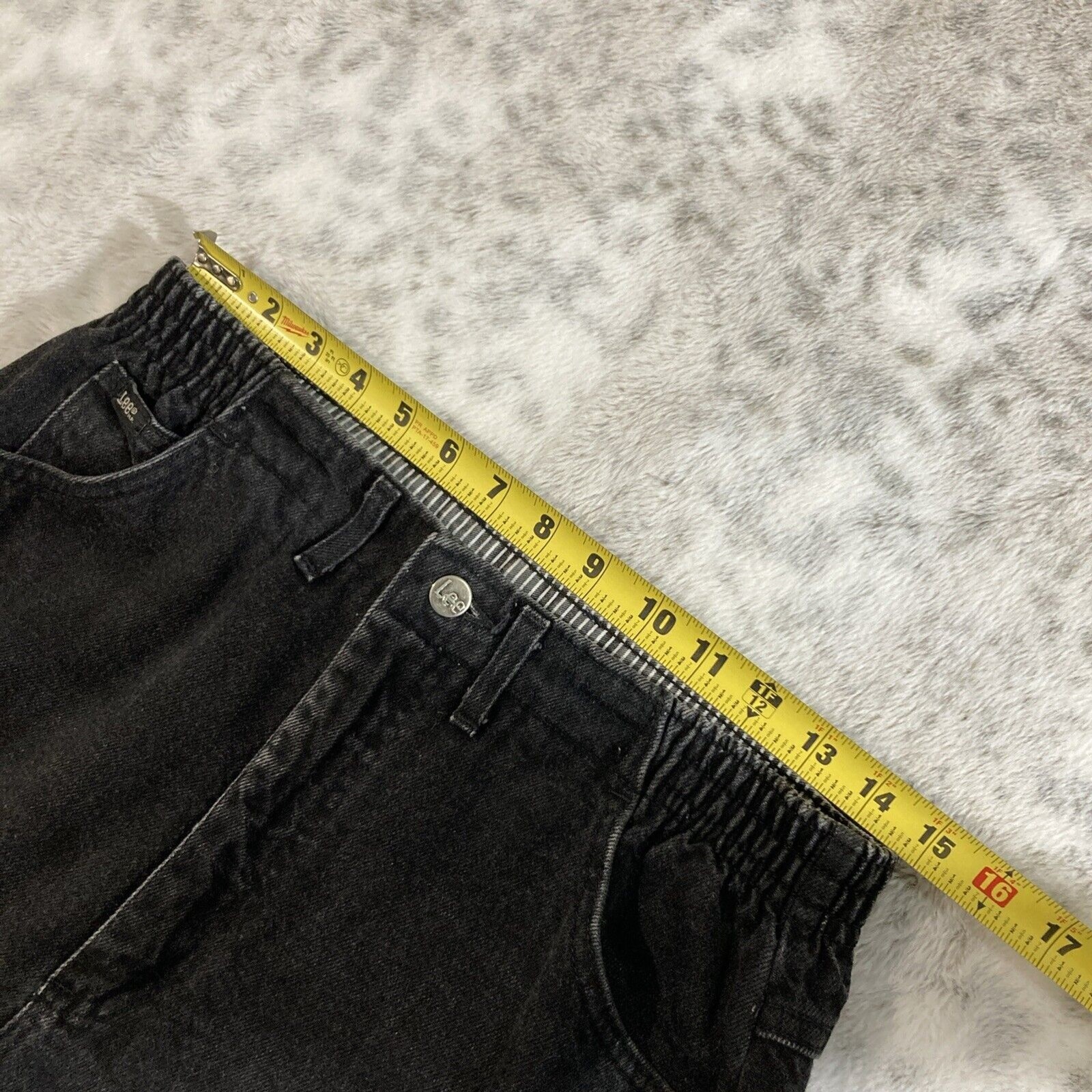 Lee High Waist Mom Jeans 30×28 14 Petite Union USA Made Denim Grandma Farmer 151