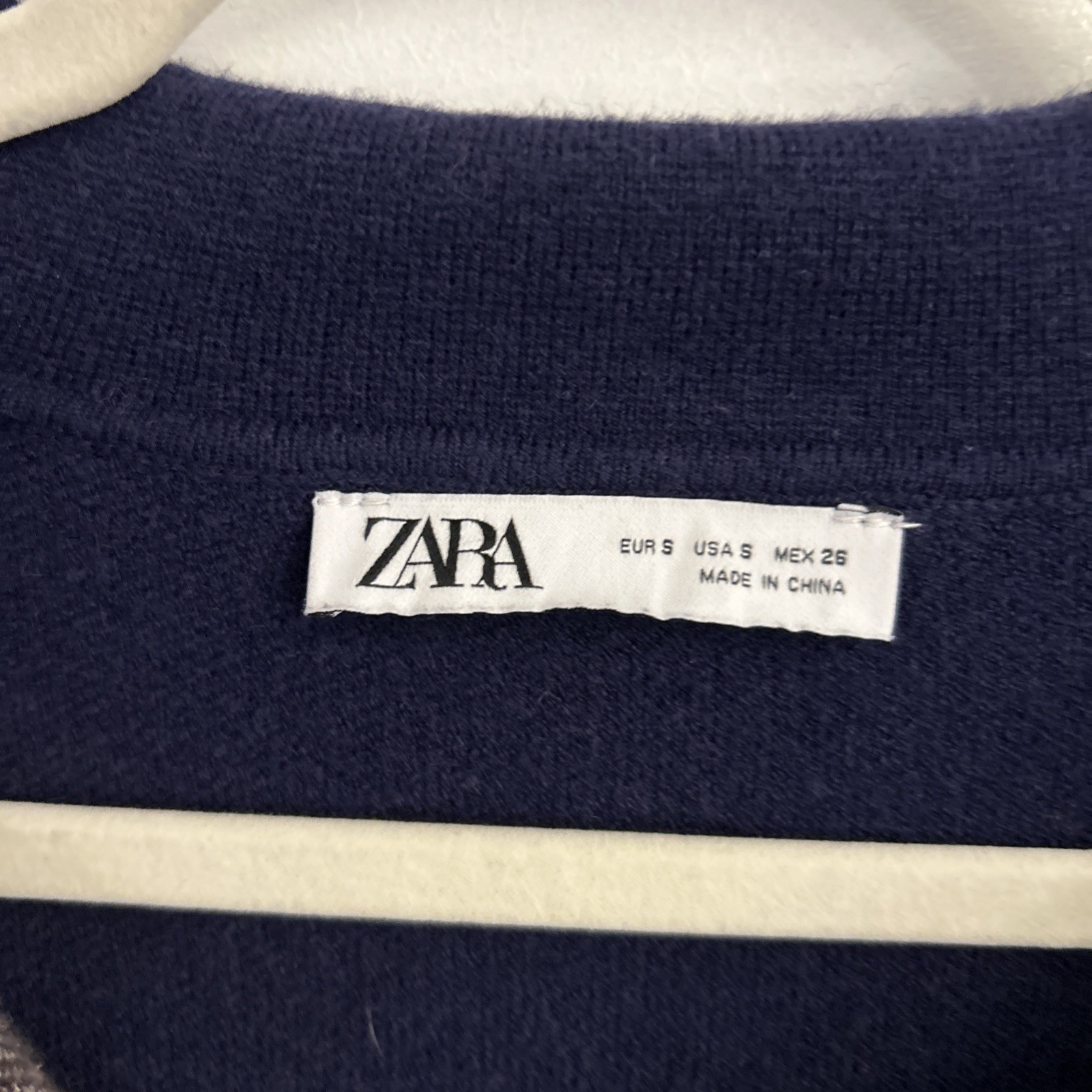 Zara Argyle Collared Button Front Knit Sweater Brown Wool Blend S