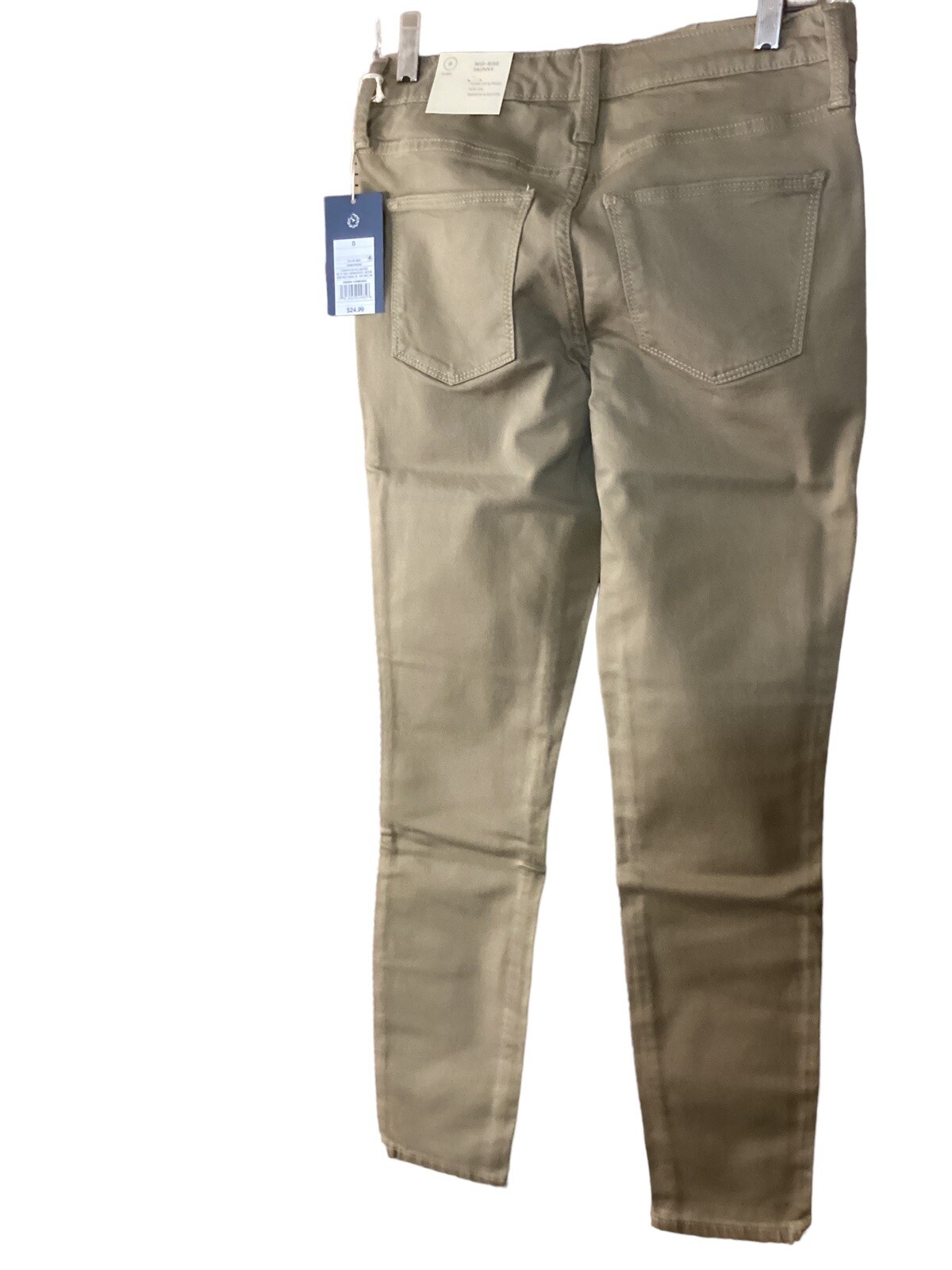 Mid-Rise Skinny Jeans Tan Khaki Pants Women’s Size 0 Universal Thread 💥NWT