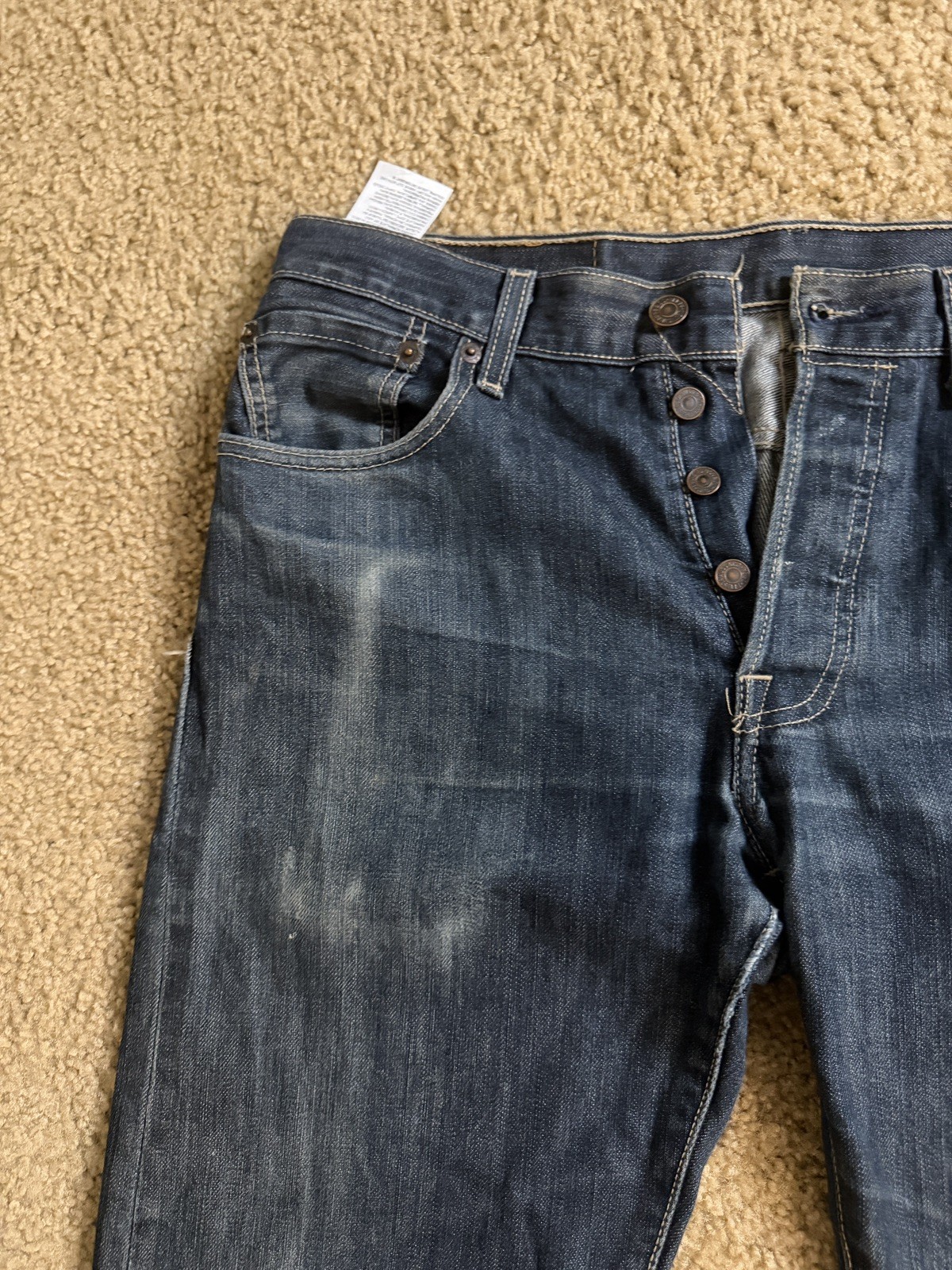 Levi’s 501 Jeans 2 Pair Men’s Size 30×34 Button Fly Denim Distressed Holes Pics