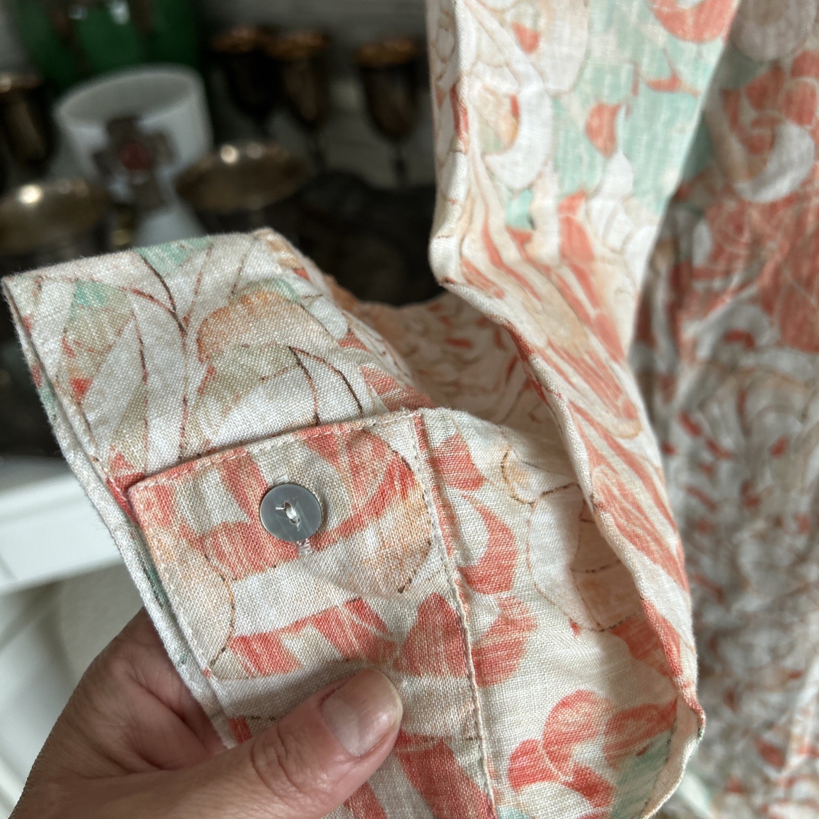 Chicos 0 100% Linen Button Up Shirt