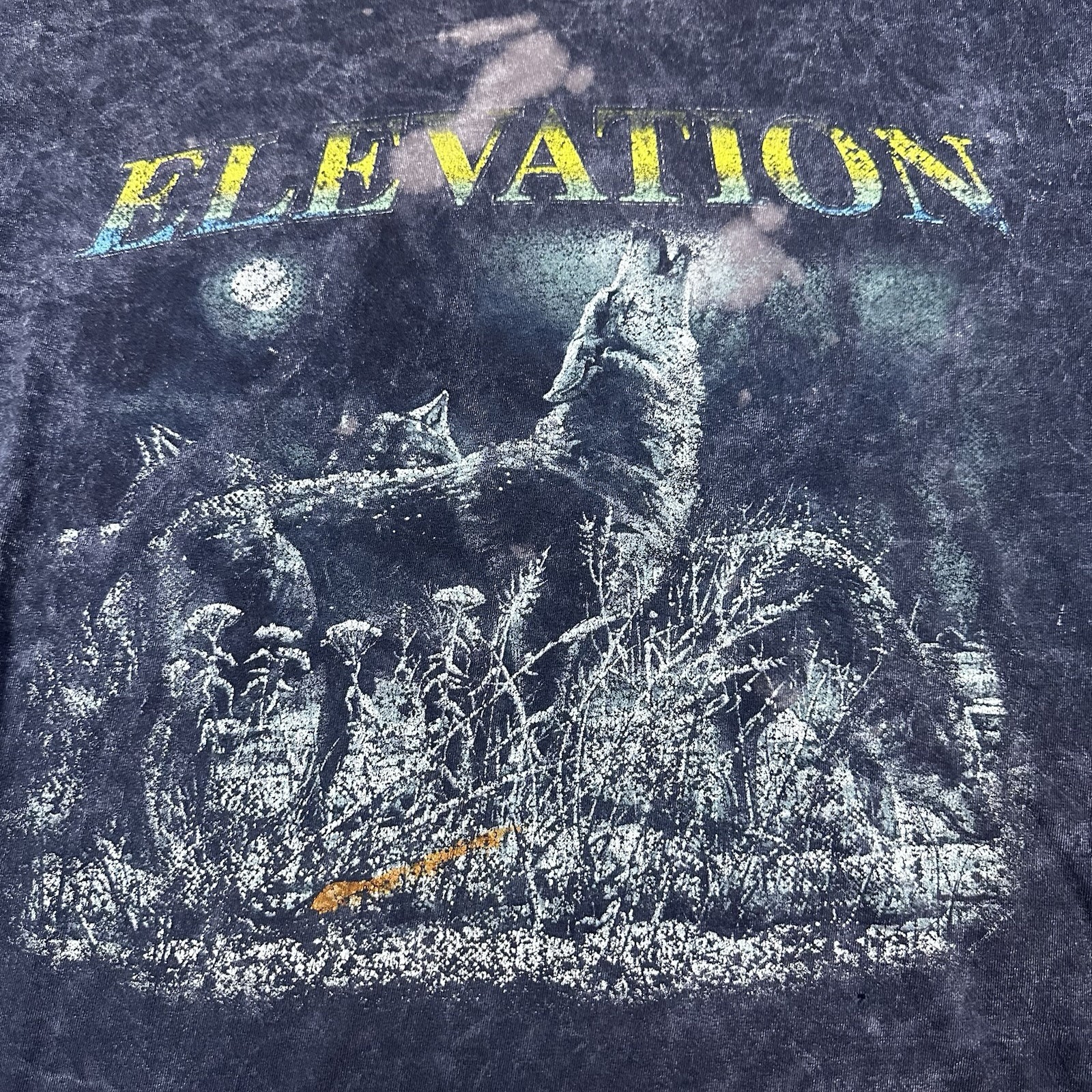 Colortone Mens Large Gray Wolf Howling Elevation T Shirt