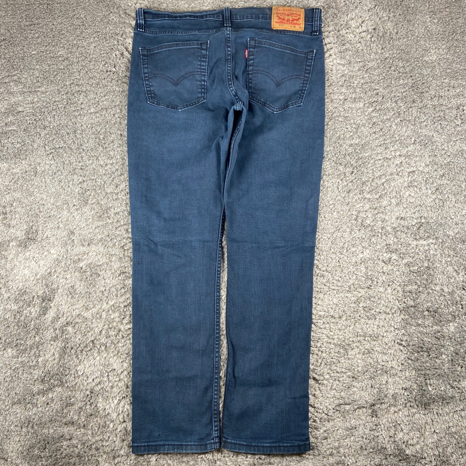 Levi’s 511 Jeans Mens 36×32 Blue Denim Slim Fit Dark Wash Cotton Blend Stretch