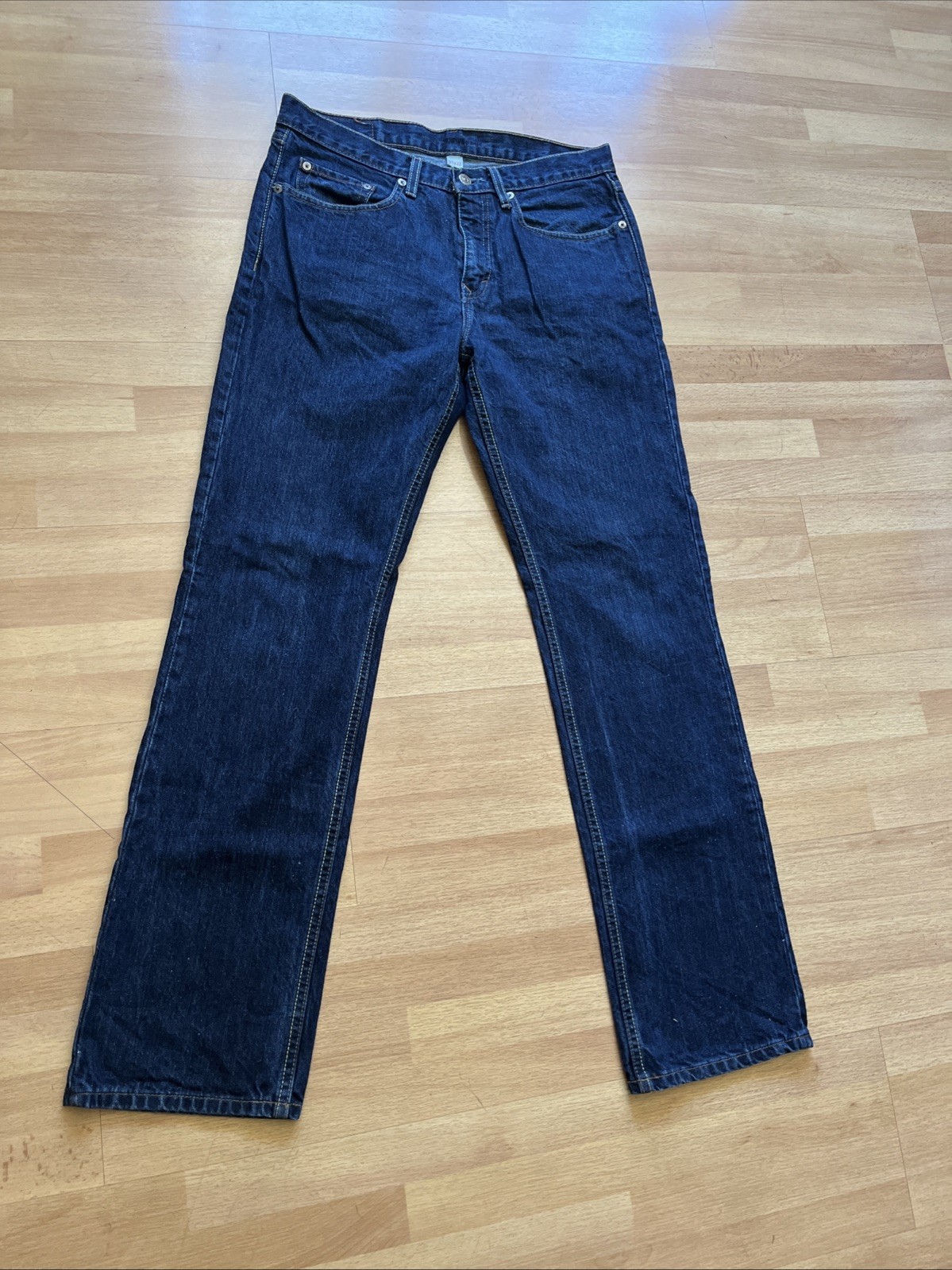 Banana Republic 90s Straight Fit Jean Mens 31×32* Blue Dark Washwell Hemp Indigo