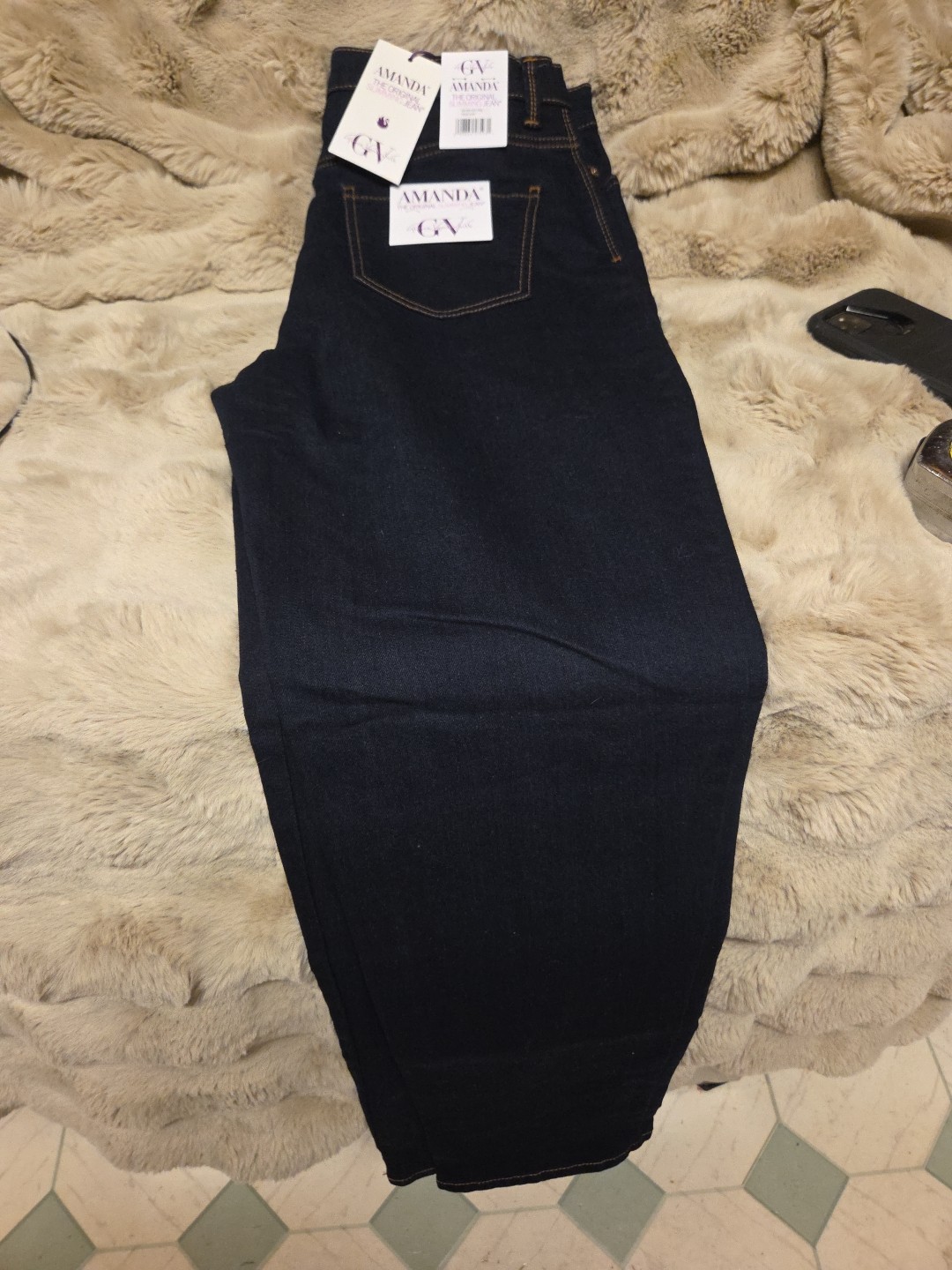Gloria Vanderbilt Women’s Amanda Jeans Size 8 Long Classic Fit Taper Leg Stretch