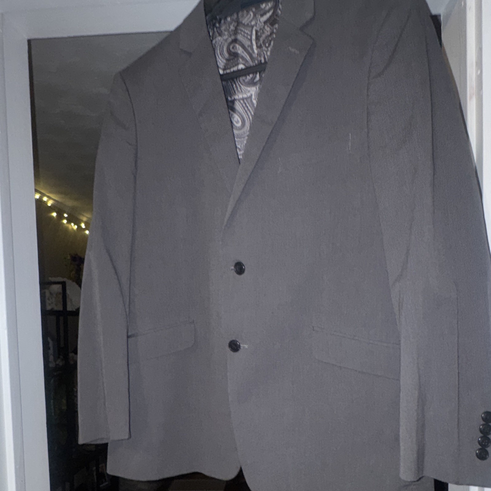 Madison Gray Jacket 44R 38W Twill 2-Button Notch Lapel Double Vent