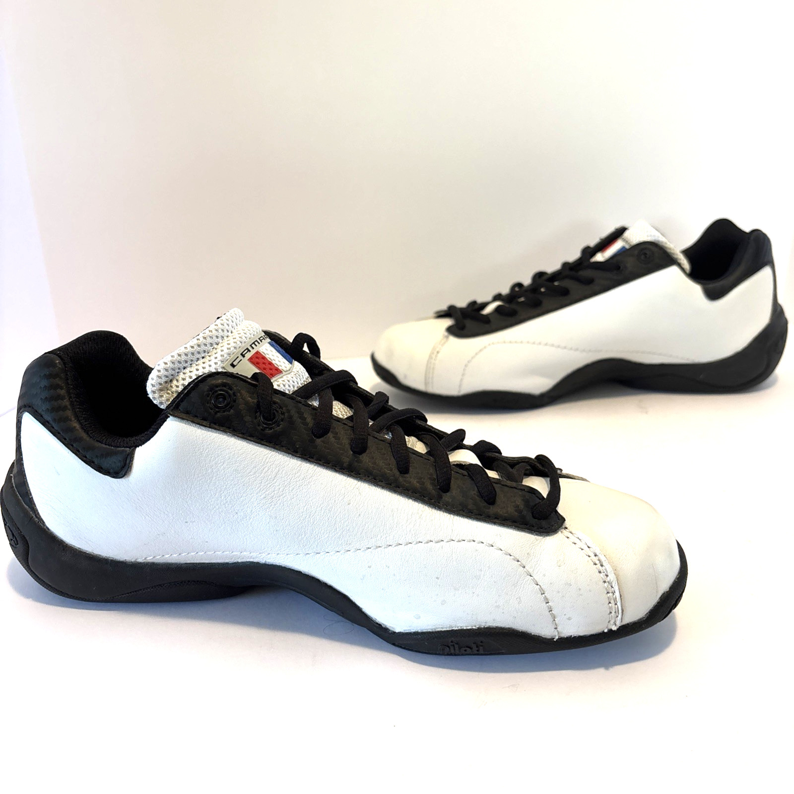 Piloti Driving Shoes Camaro ZLE Limited Edition Mens US 9 White/Black Chevrolet
