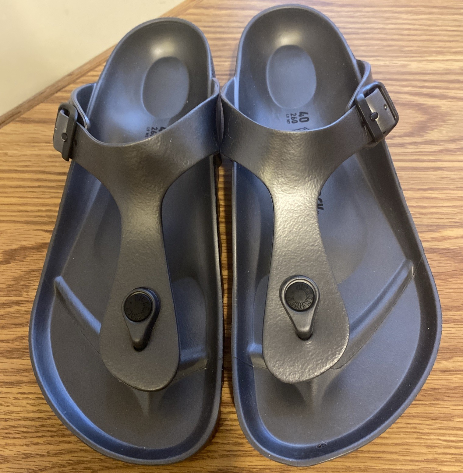 Birkenstock Unisex Dark Gray-Thong Sandals Size 40- Brand New W/O Box