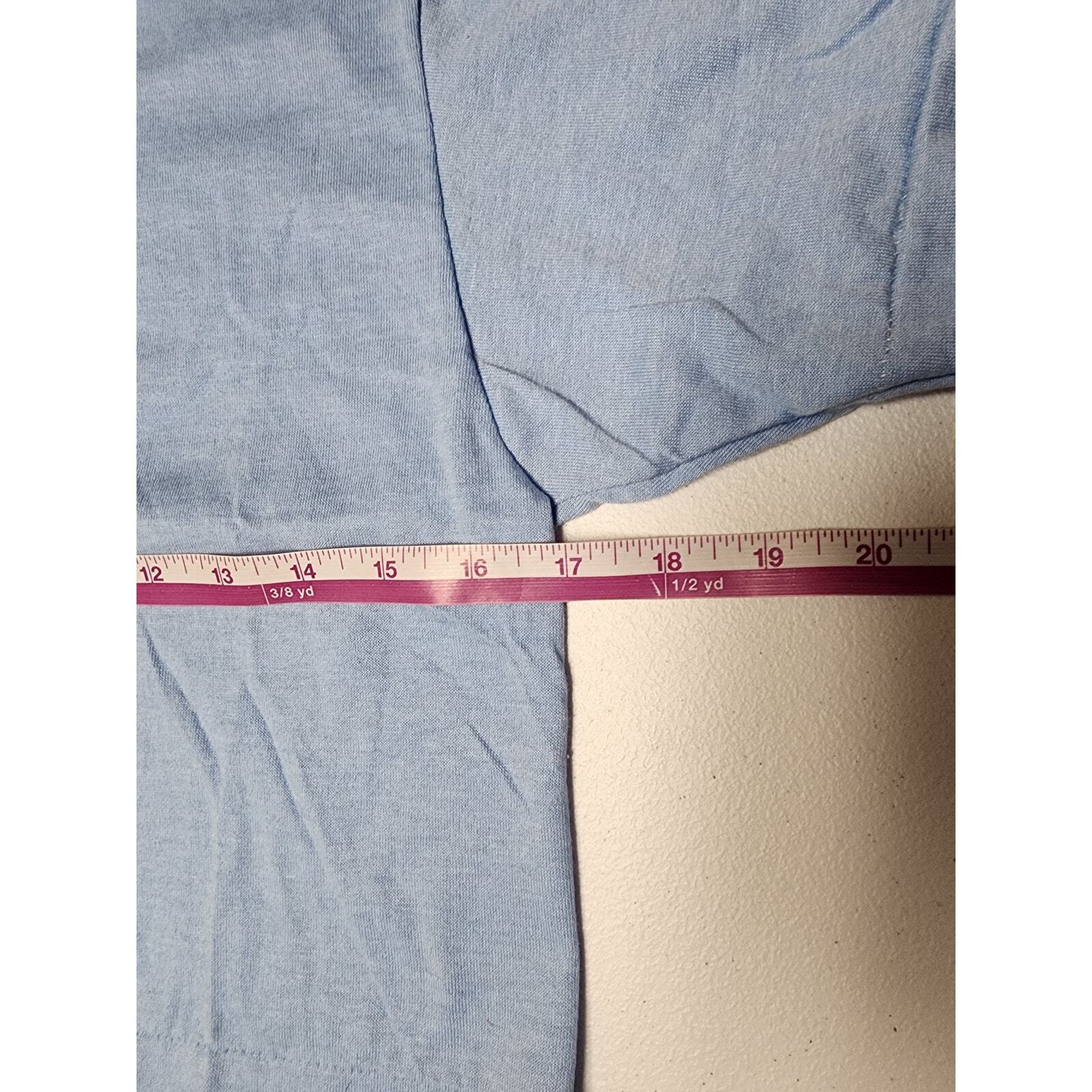 Vintage Crop Top Shirt Women Sportswear Blue Cropped Tee XS 50/50 USA Retro 80s