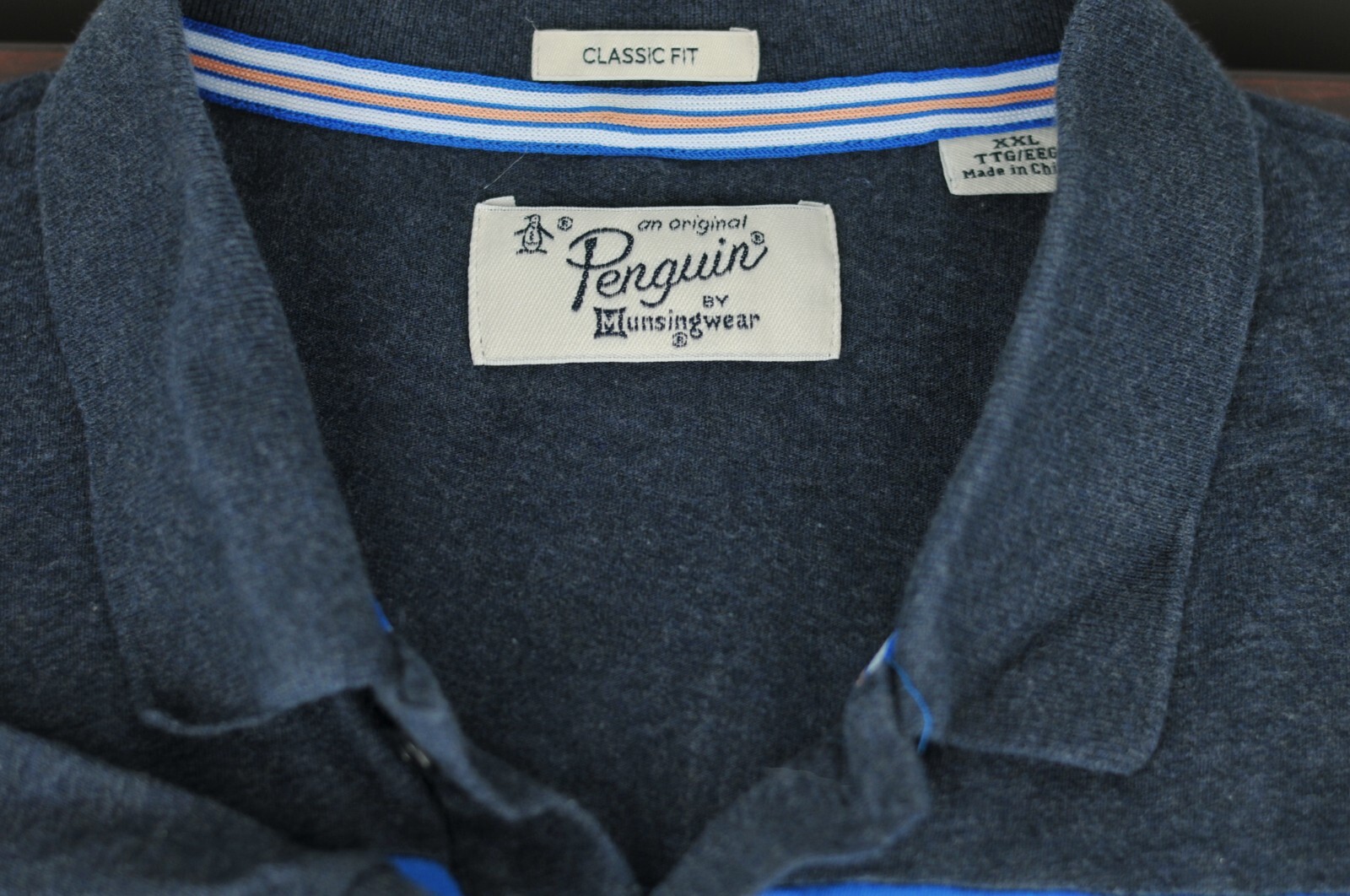 Penguin Men’s Shades Of Blue Striped Cotton Casual Polo Shirt XXL 2XL
