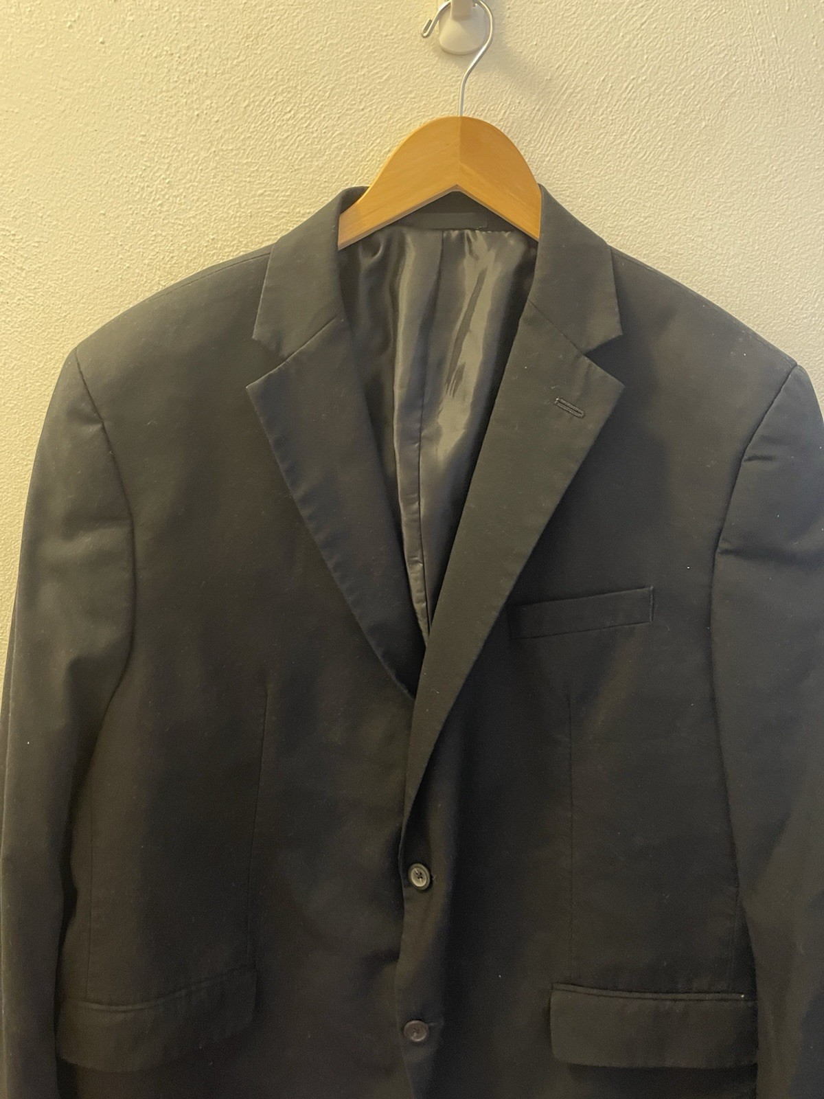 Geoffrey Beene Men’s Black Solid Suit Jacket Two-Button Notch Lapel Single Vent