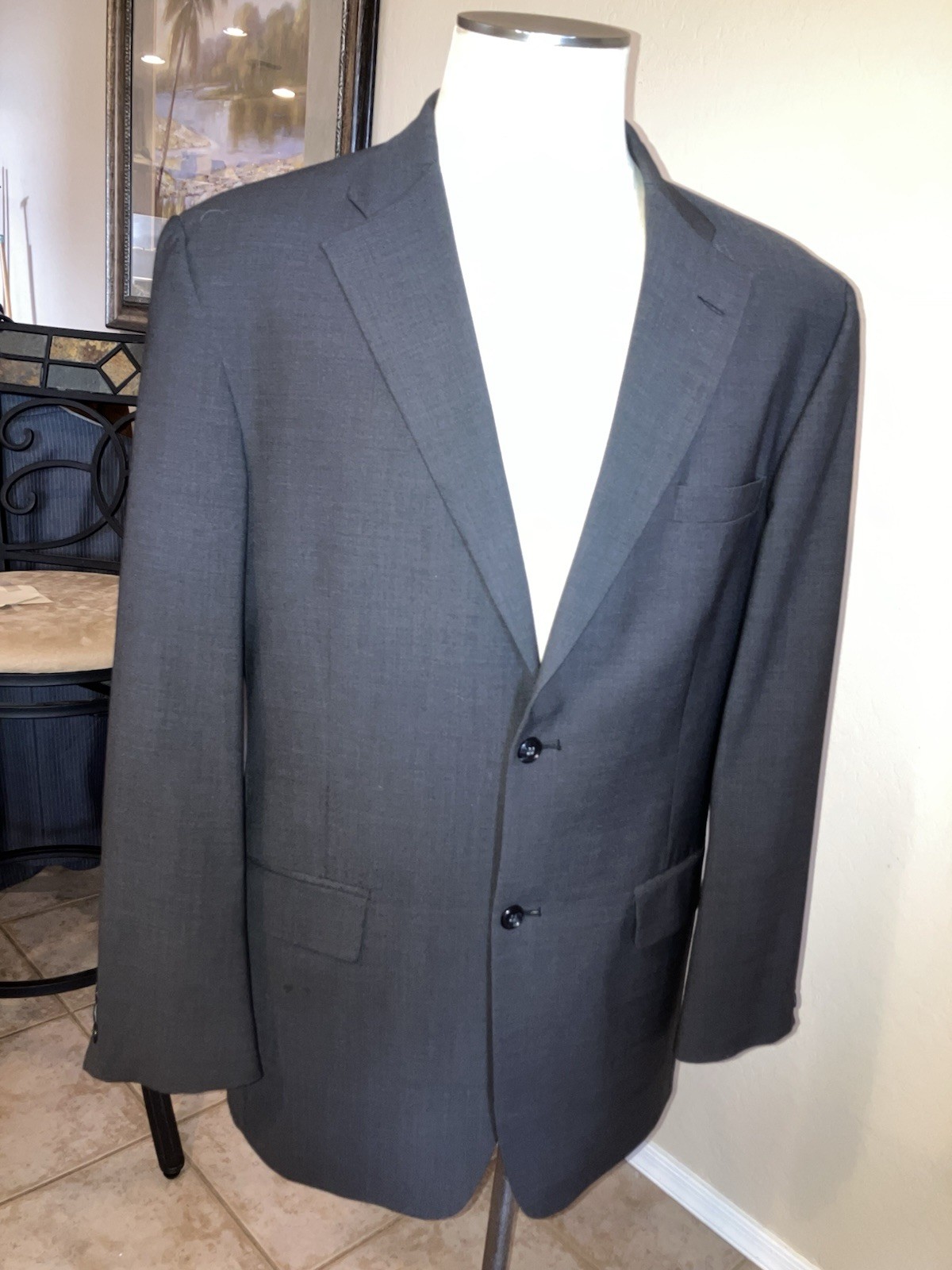 Haggar Black Label Men’s Black Sportcoat 42L Excellent Condition