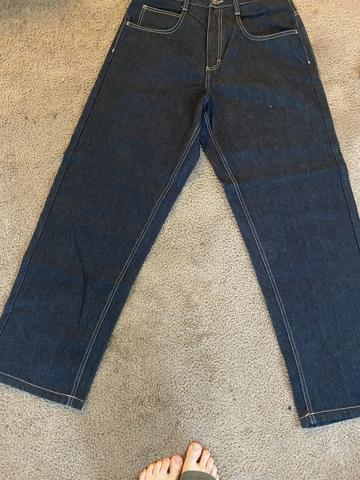 VINTAGE Y2K SouthPole Dark Jeans Size 34 90s Style Straight Fit Baggy Skater Hip