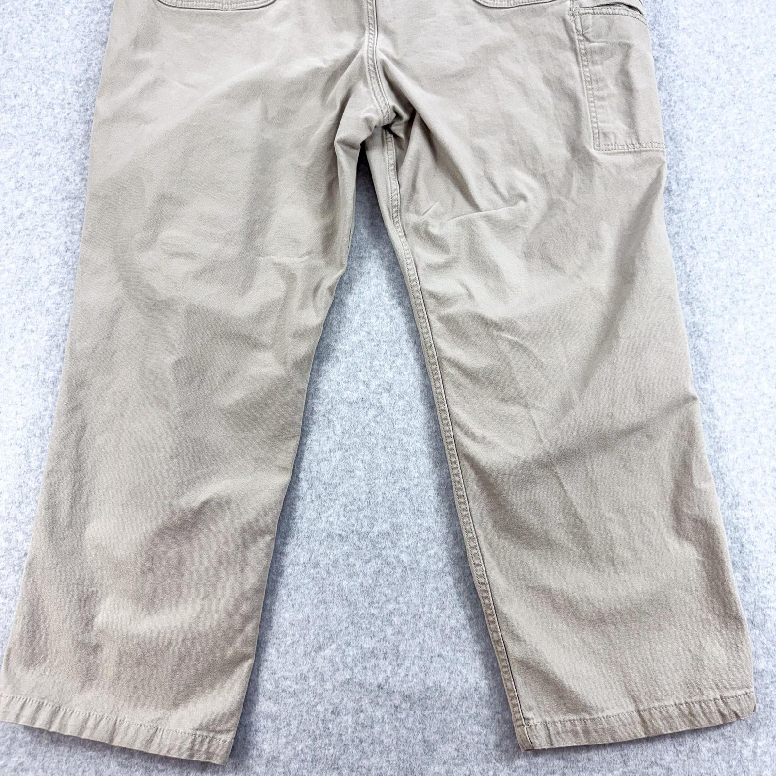 Carhartt Rugged Flex Carpenter Pants Mens 46×29 Beige Canvas Relaxed Fit Work
